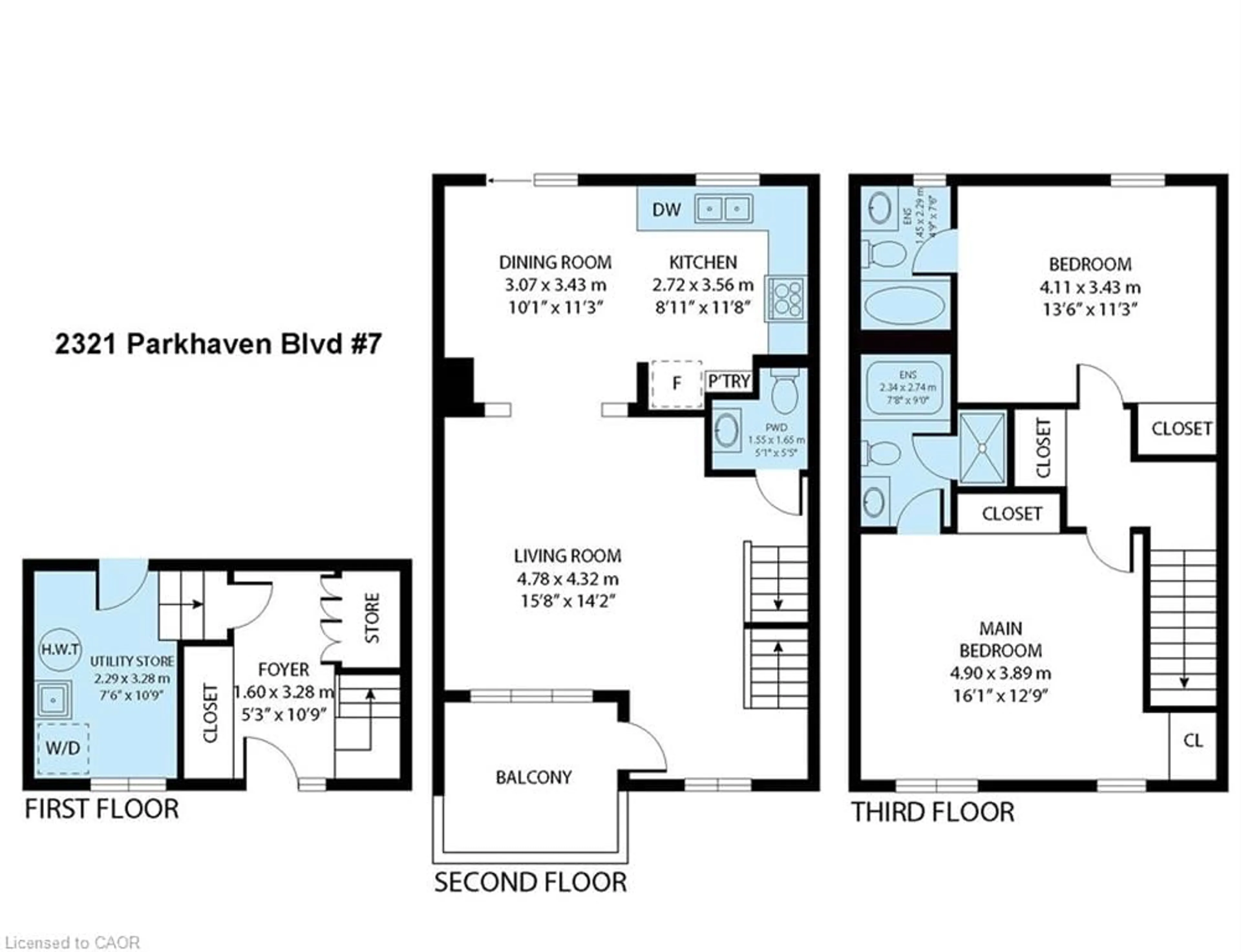 Floor plan for 2321 Parkhaven Blvd #7, Oakville Ontario L6H 7S3