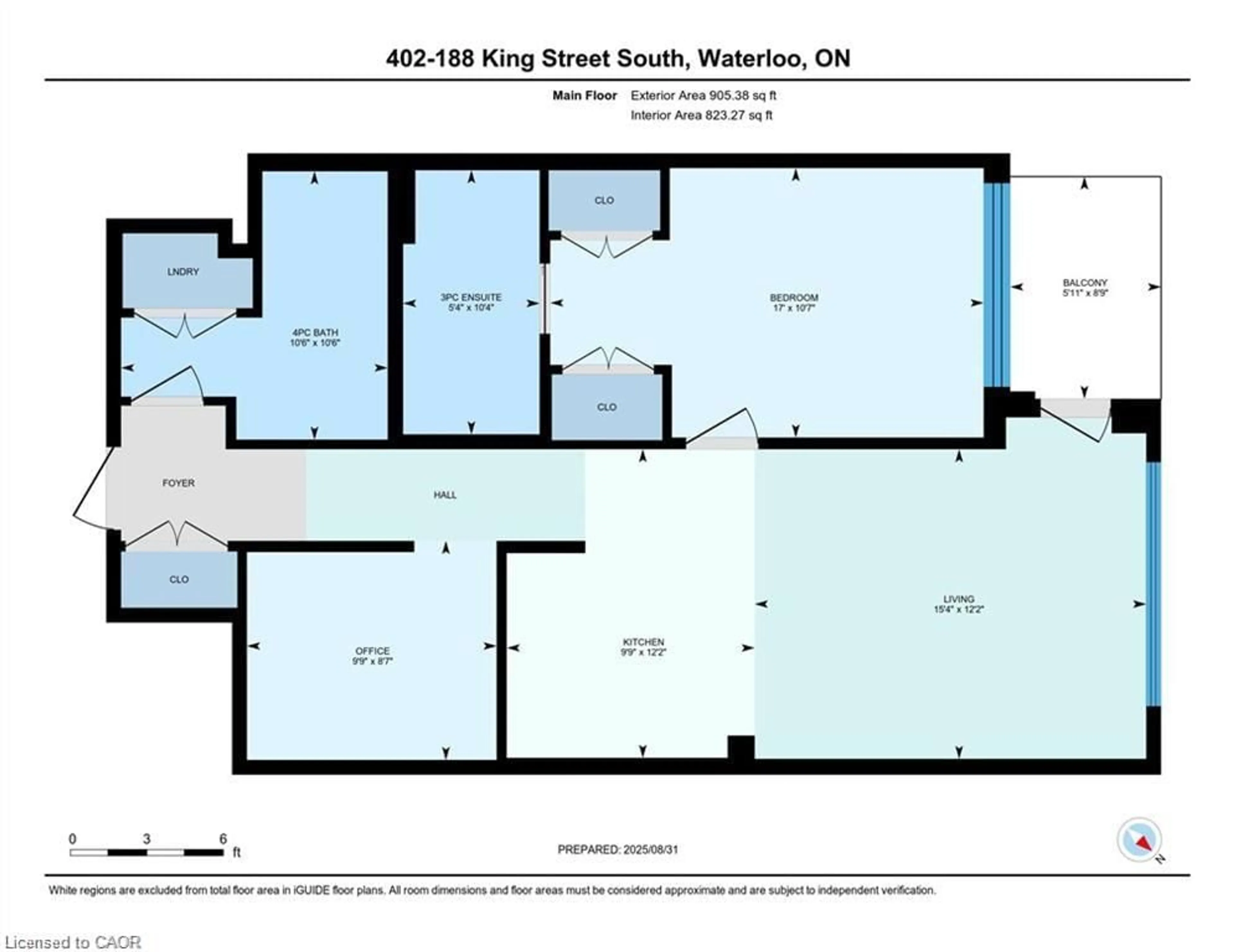Floor plan for 188 King St #402, Waterloo Ontario N2J 0C6