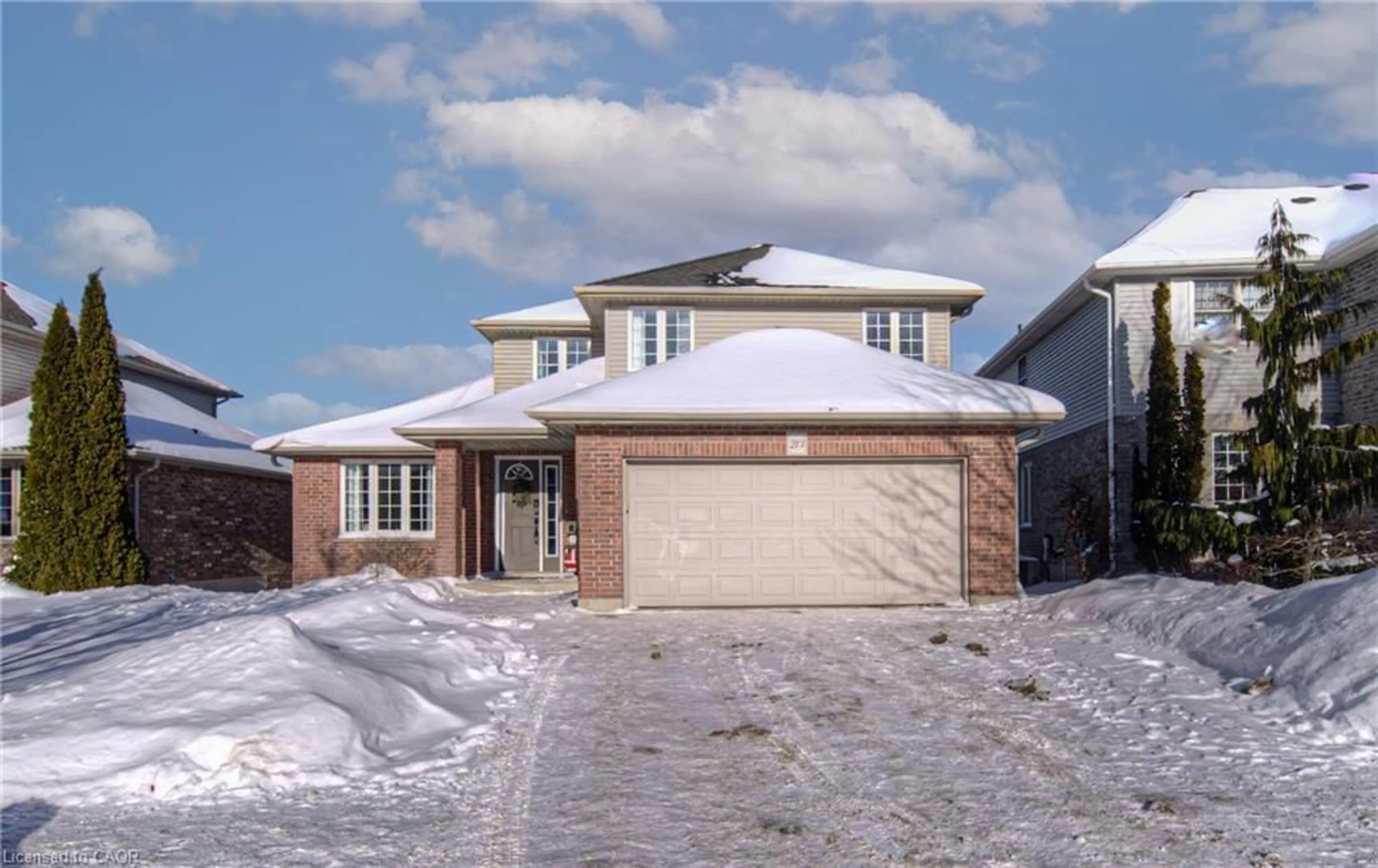 Home with brick exterior material, street for 213 Falcon Dr, Woodstock Ontario N4T 1W5