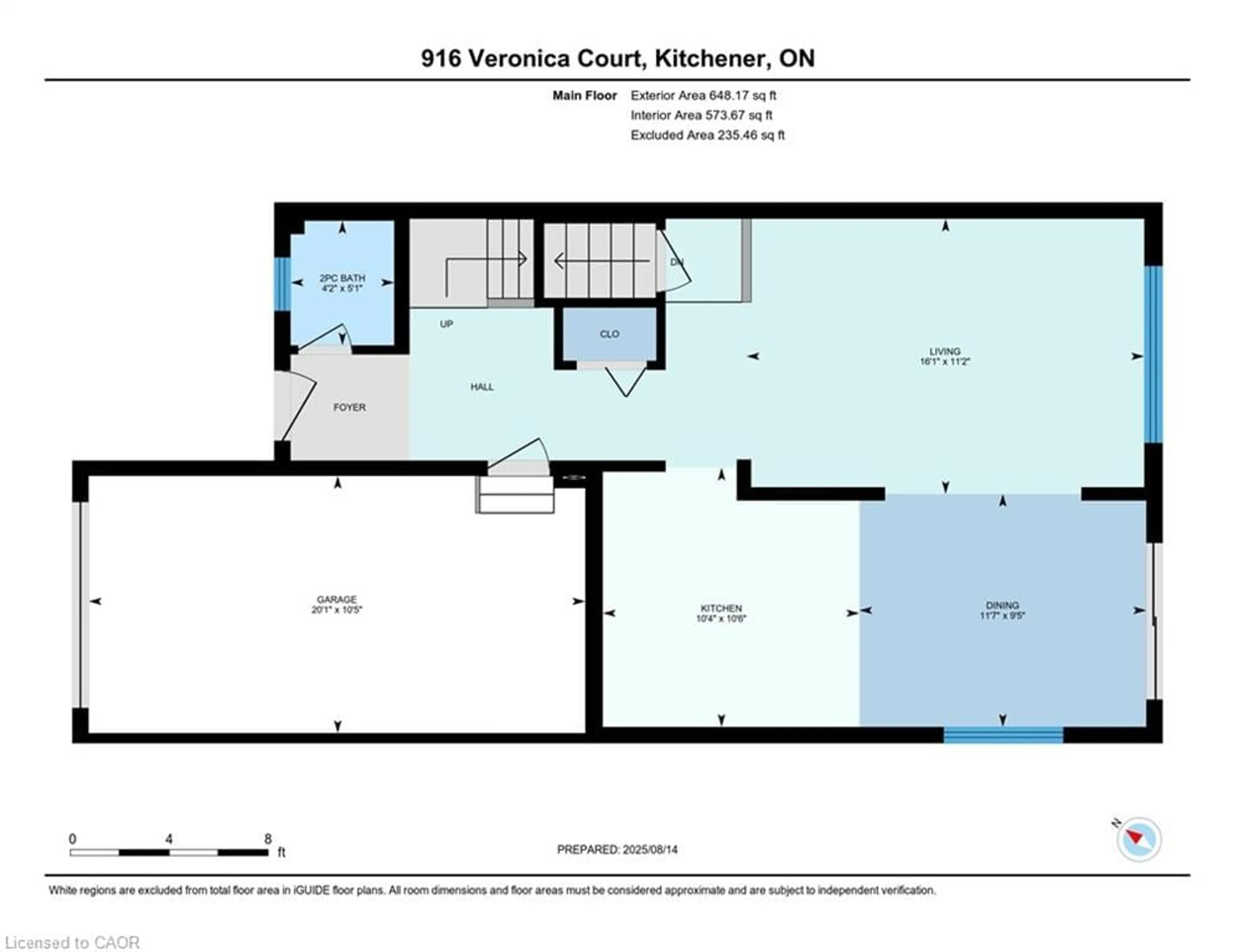 Floor plan for 916 Veronica Crt, Kitchener Ontario N2A 4G4