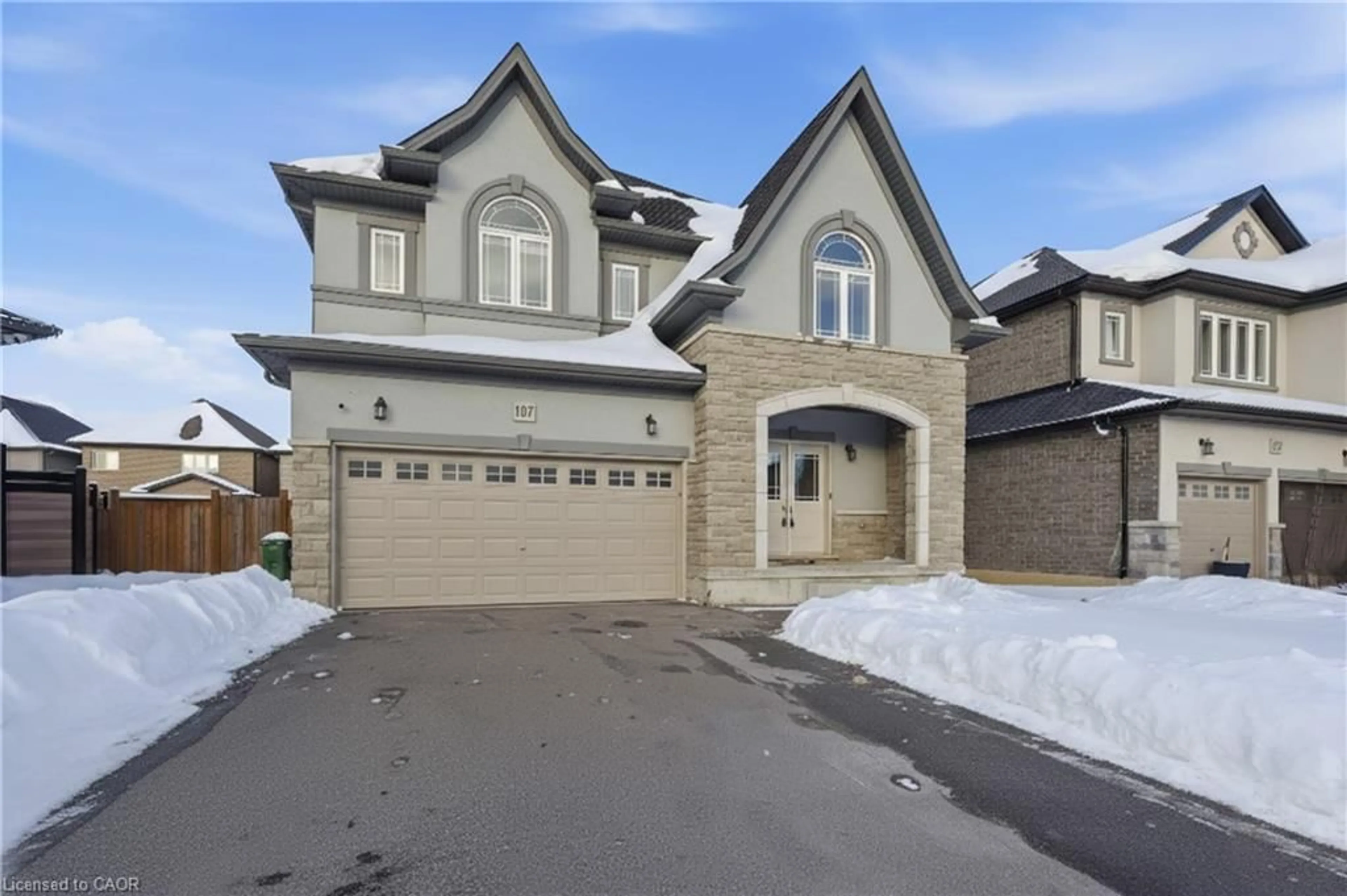 Home with brick exterior material, street for 107 Dolomiti Crt, Stoney Creek Ontario L0R 1P0