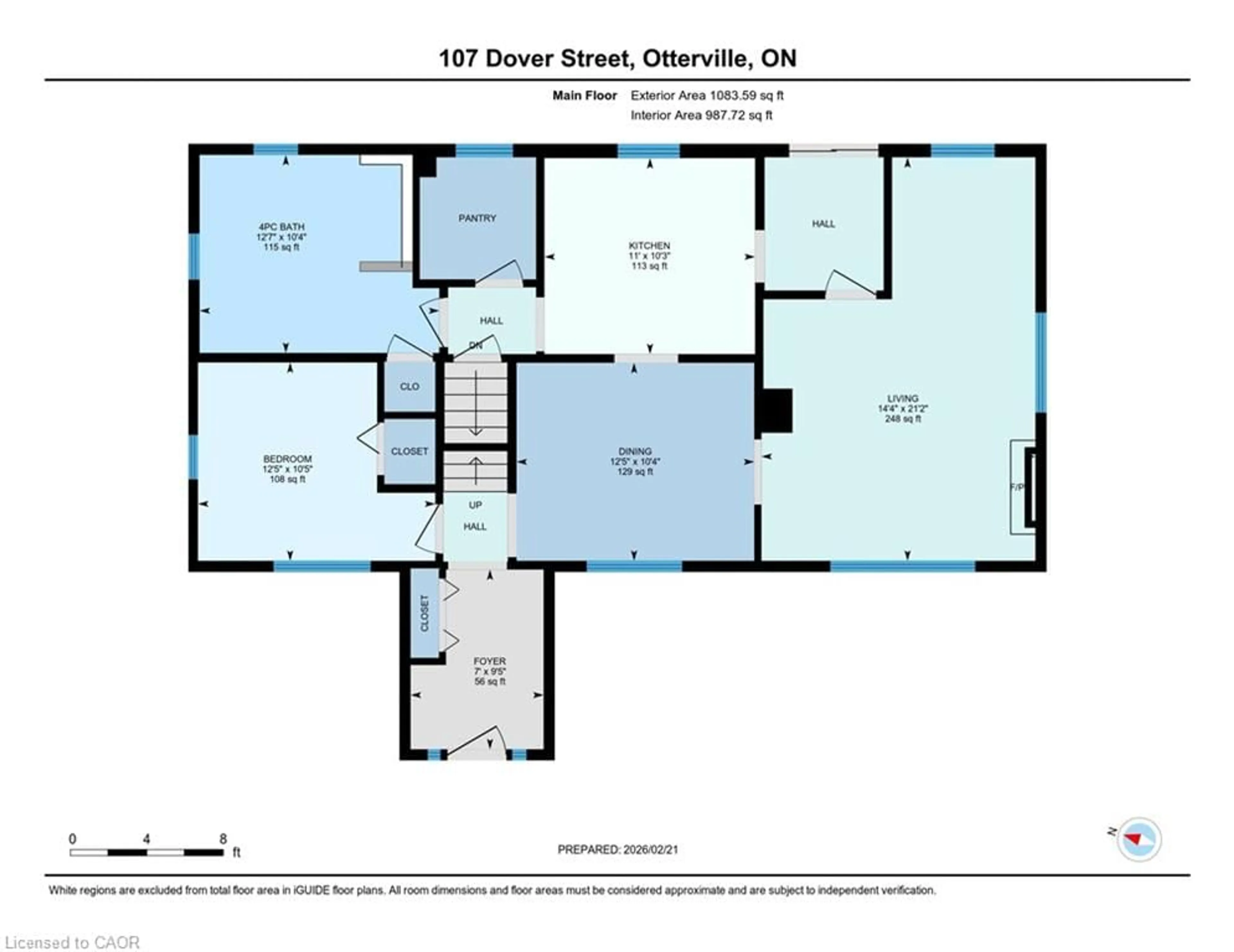 Floor plan for 107 Dover St, Otterville Ontario N0J 1R0