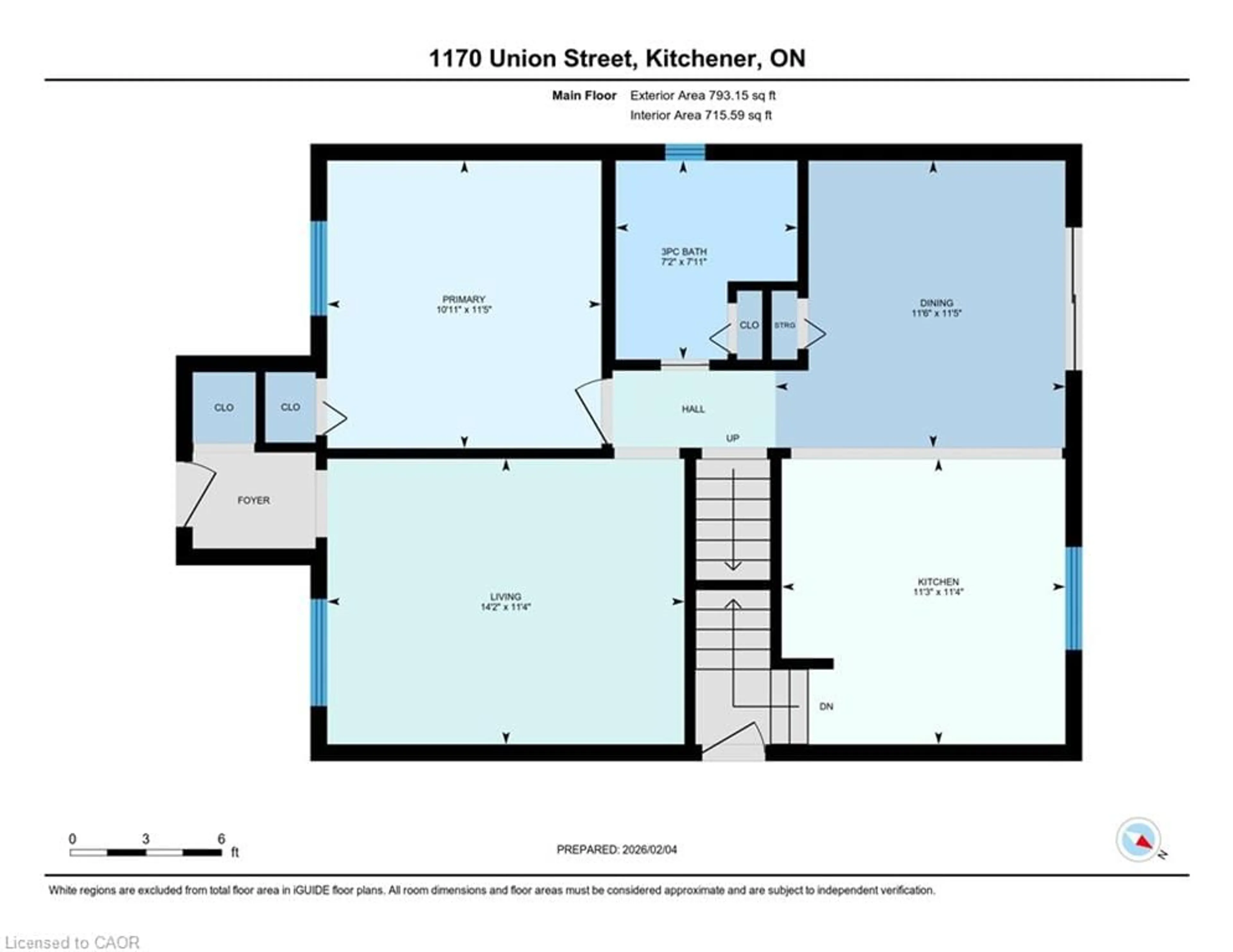 Floor plan for 1170 Union St, Kitchener Ontario N2H 6K2