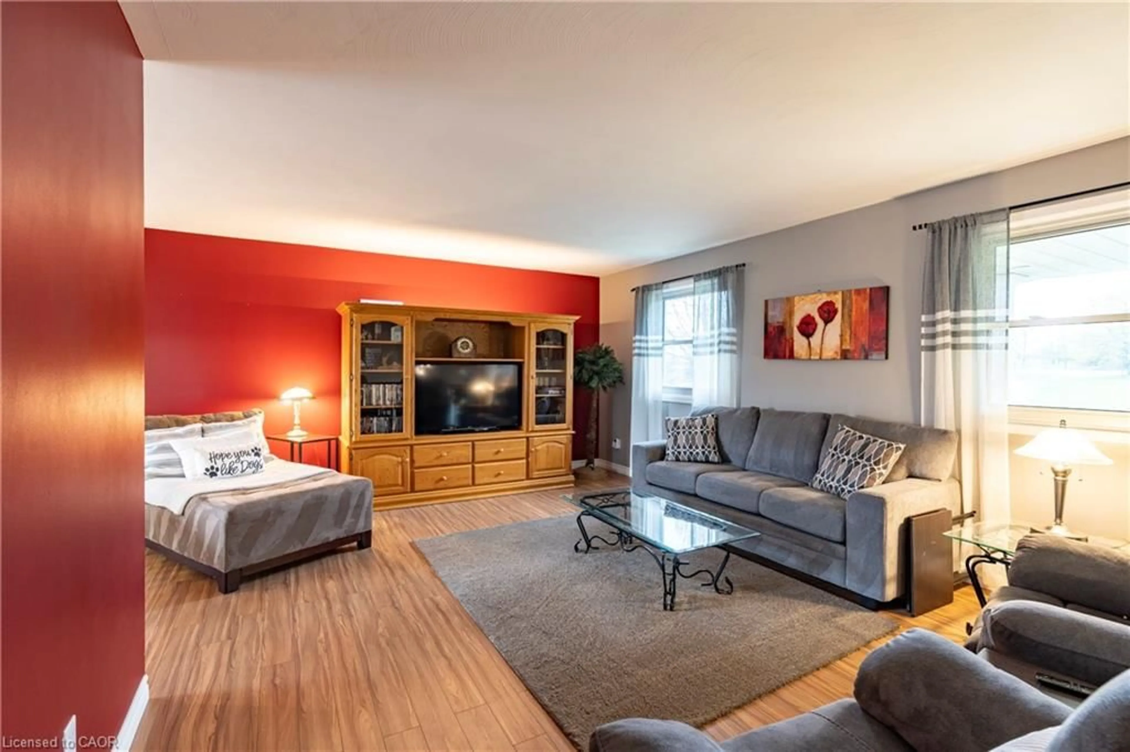 Living room with furniture, wood/laminate floor for 24 Highway 24, Scotland Ontario N0E 1R0