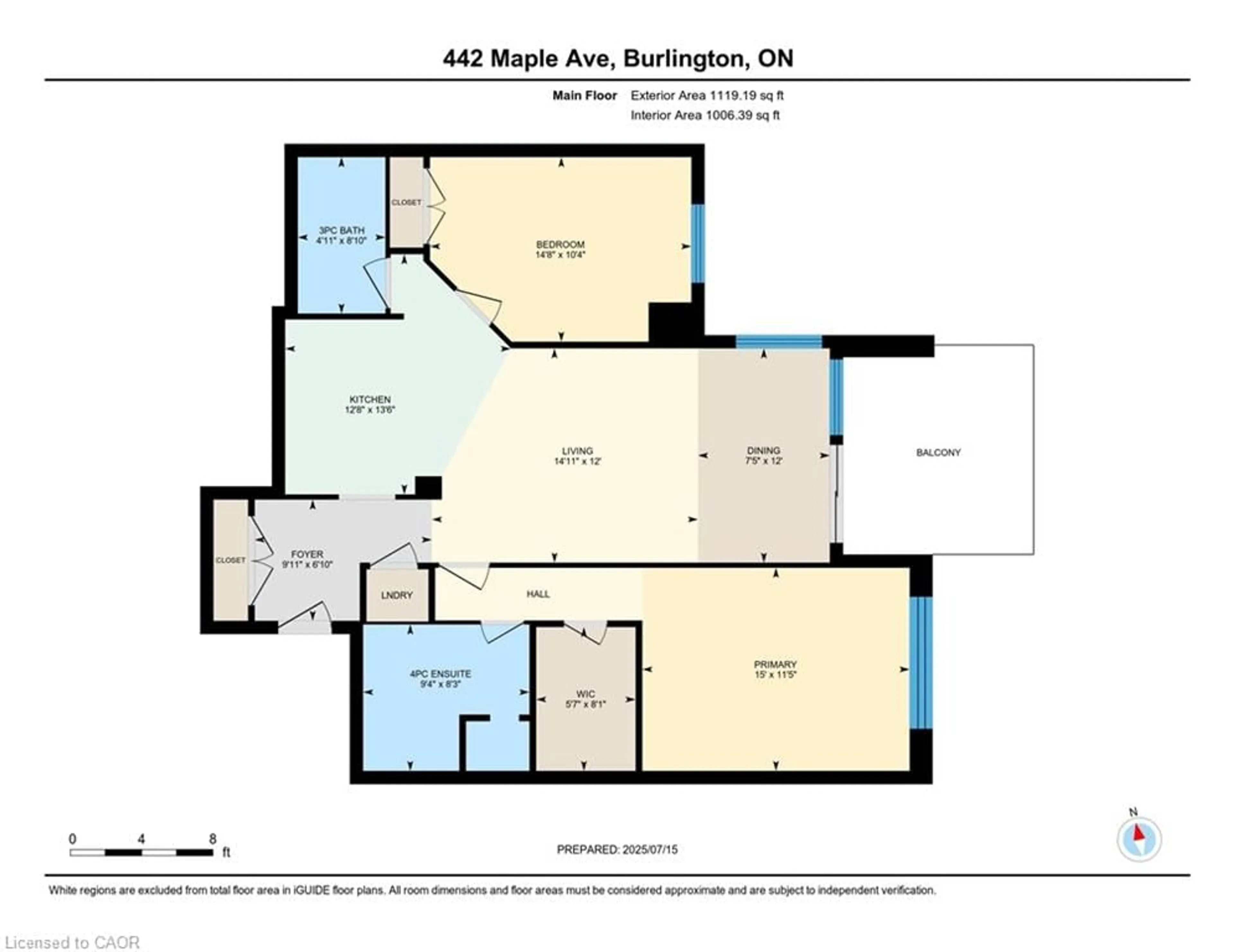 Floor plan for 442 Maple Ave #401, Burlington Ontario L7S 2L7