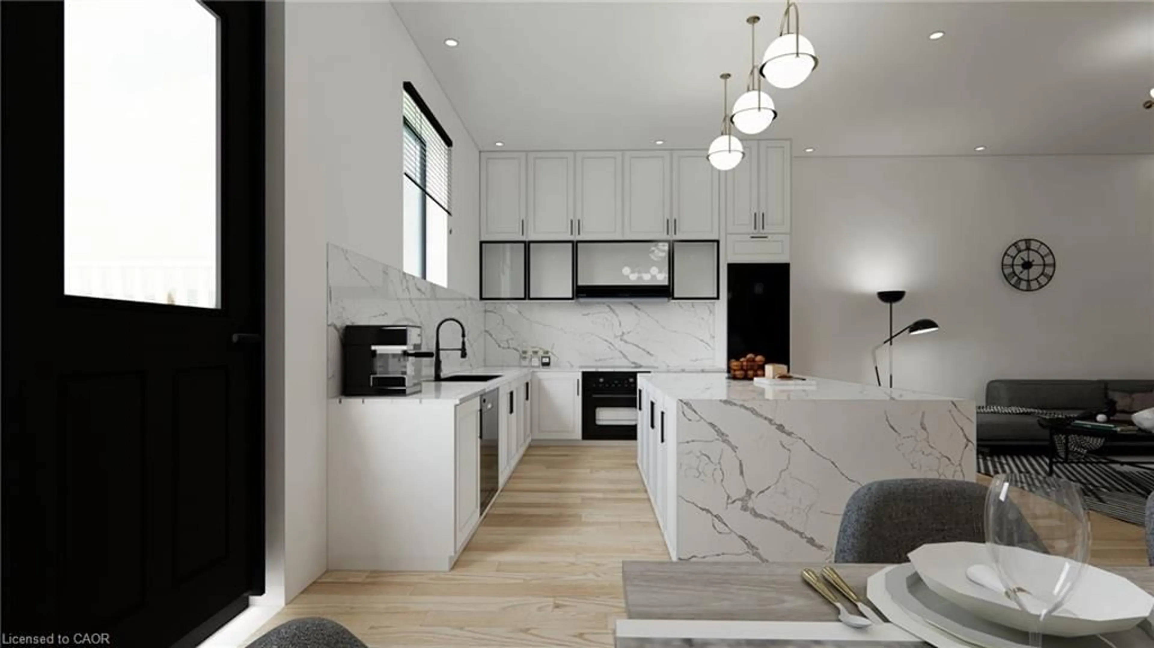 Contemporary kitchen, ceramic/tile floor for 153 Davis St #3, Wardsville Ontario N0L 2N0