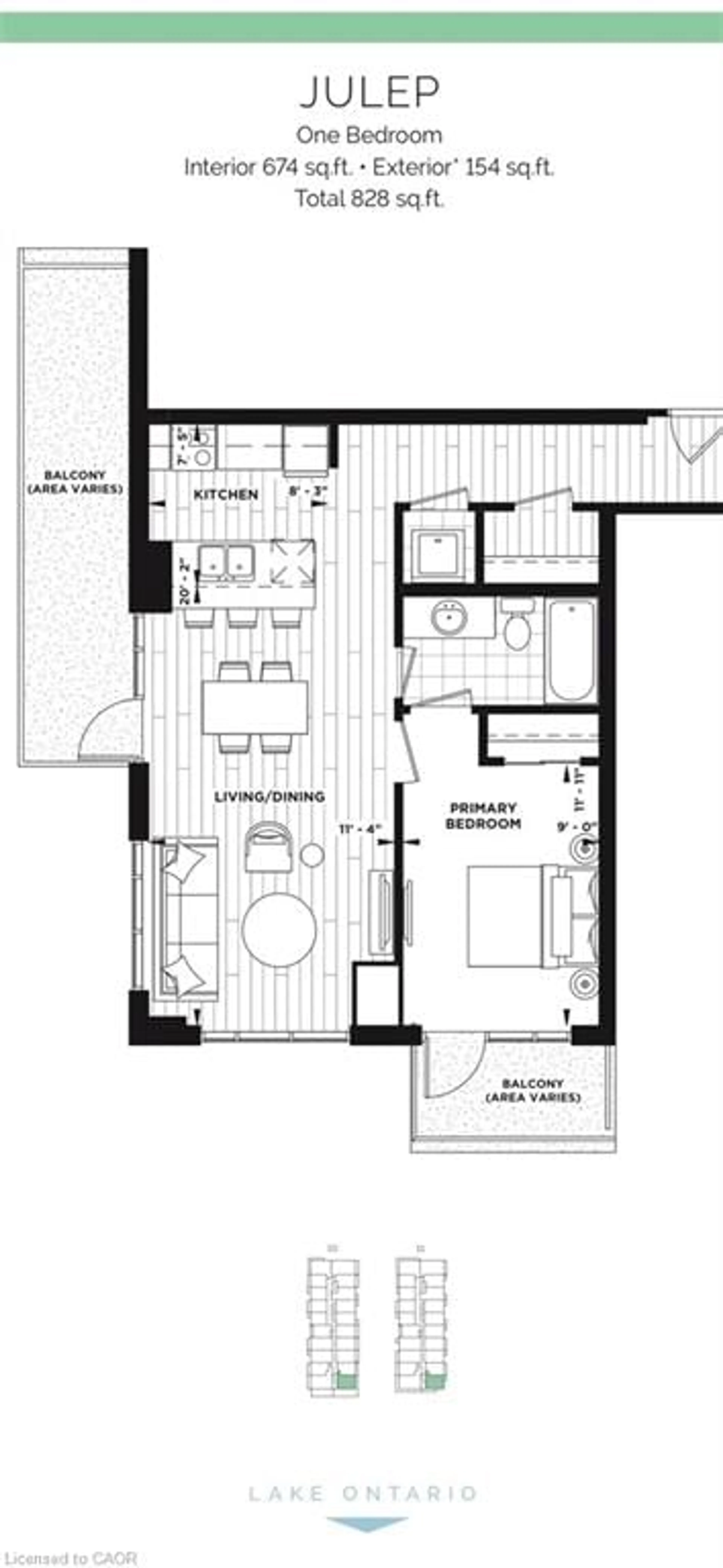 Floor plan for 461 Green Rd #1006, Stoney Creek Ontario L8E 5B4