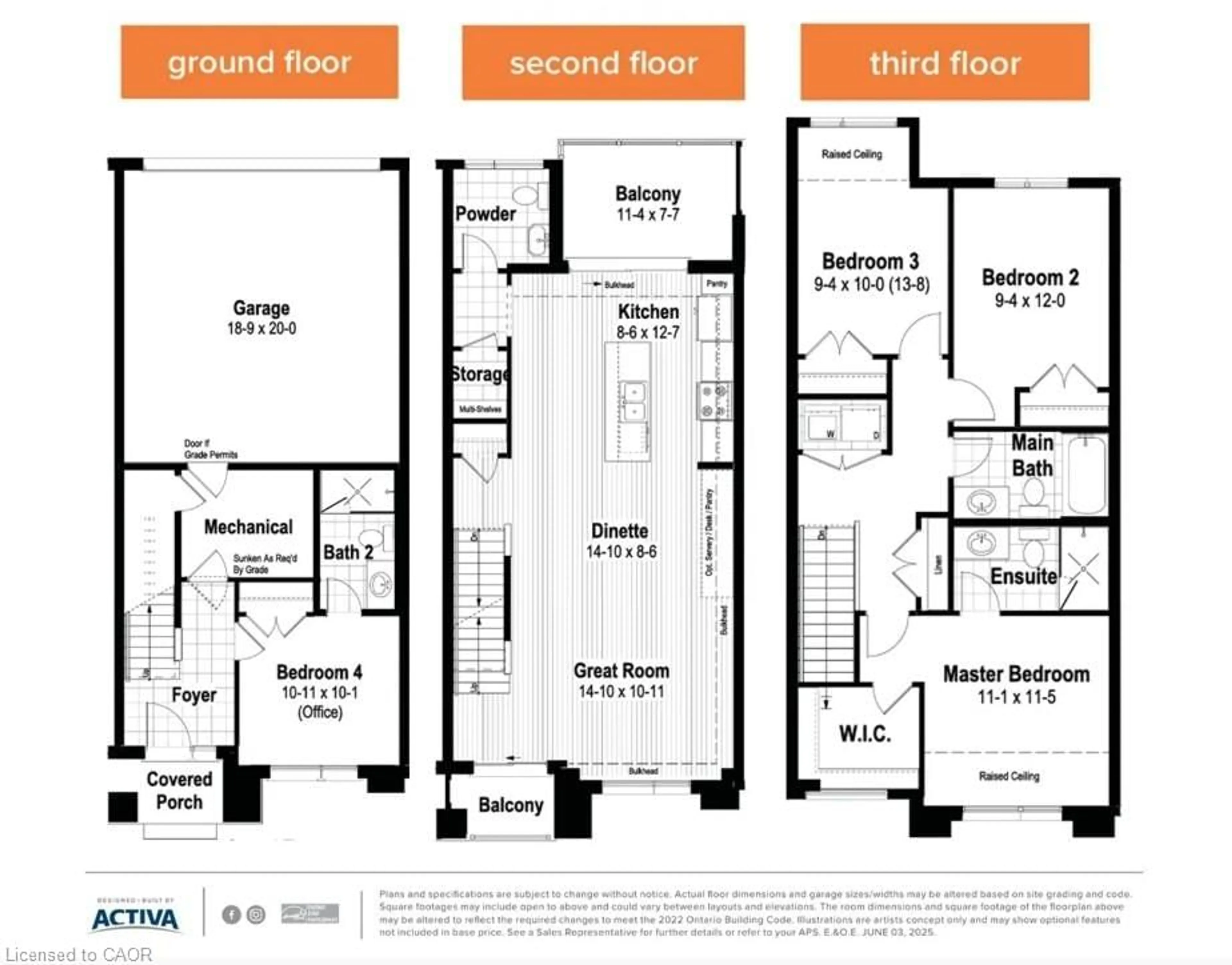 Floor plan for 271 Grey Silo Rd #44, Waterloo Ontario N2K 0E9