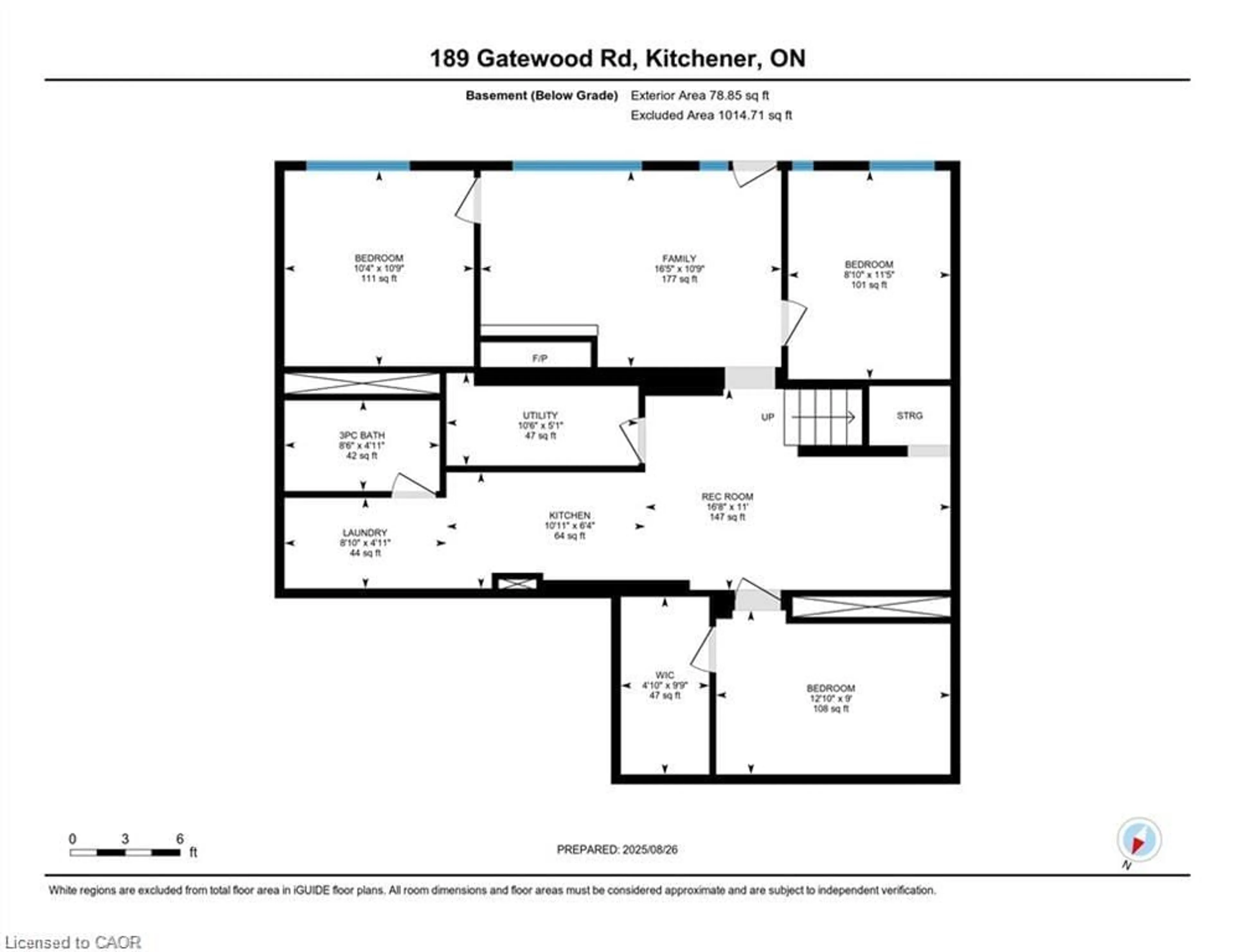 Floor plan for 189 Gatewood Rd, Kitchener Ontario N2M 4E3