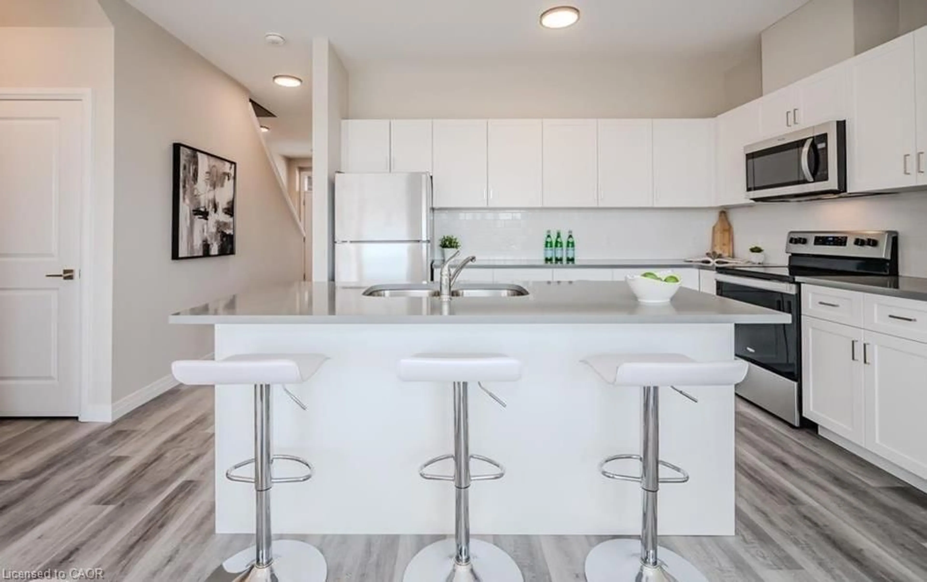 Contemporary kitchen, ceramic/tile floor for 73 Ayr Meadows Cres, Ayr Ontario N0B 1E0