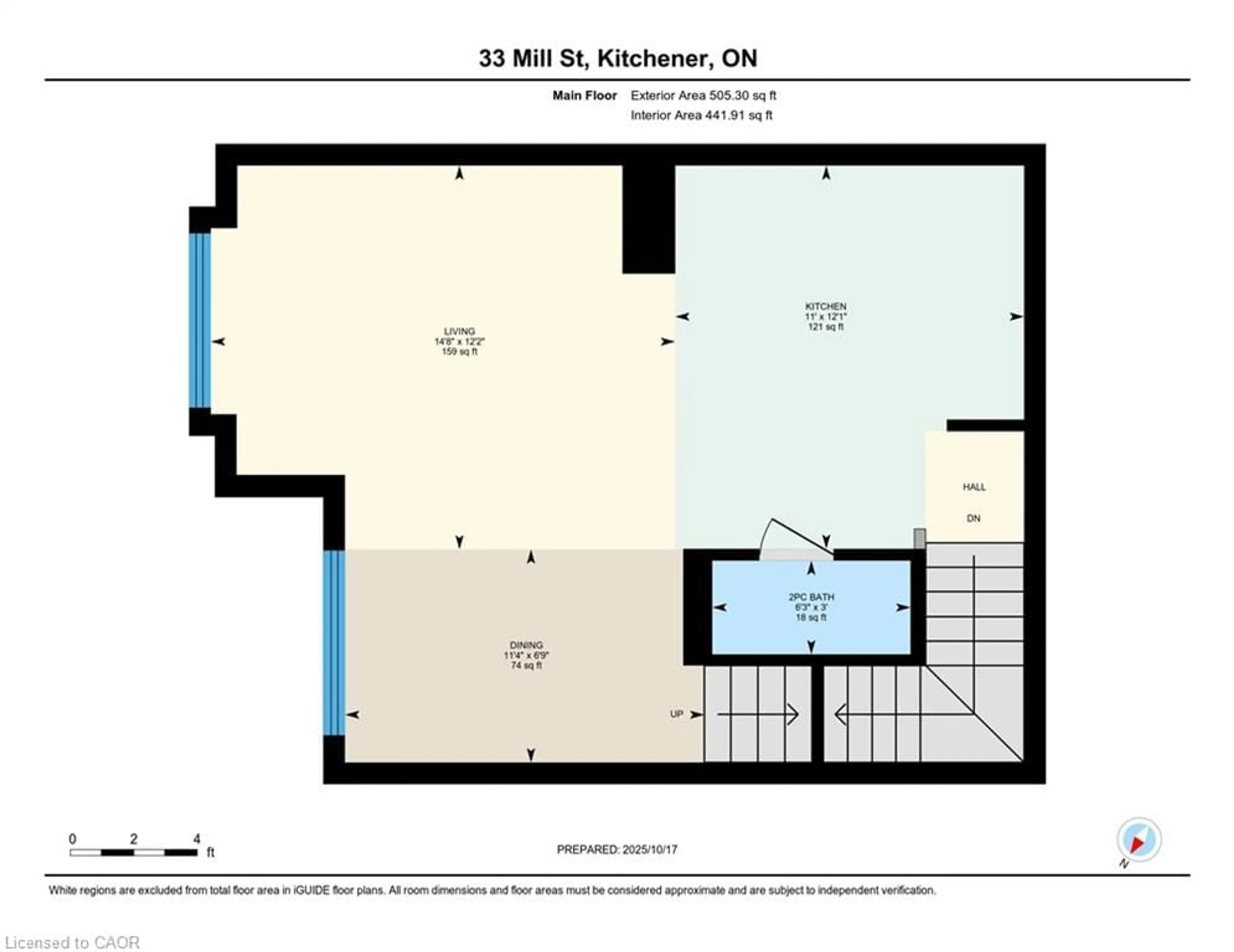 Floor plan for 33 Mill St, Kitchener Ontario N2G 0G6
