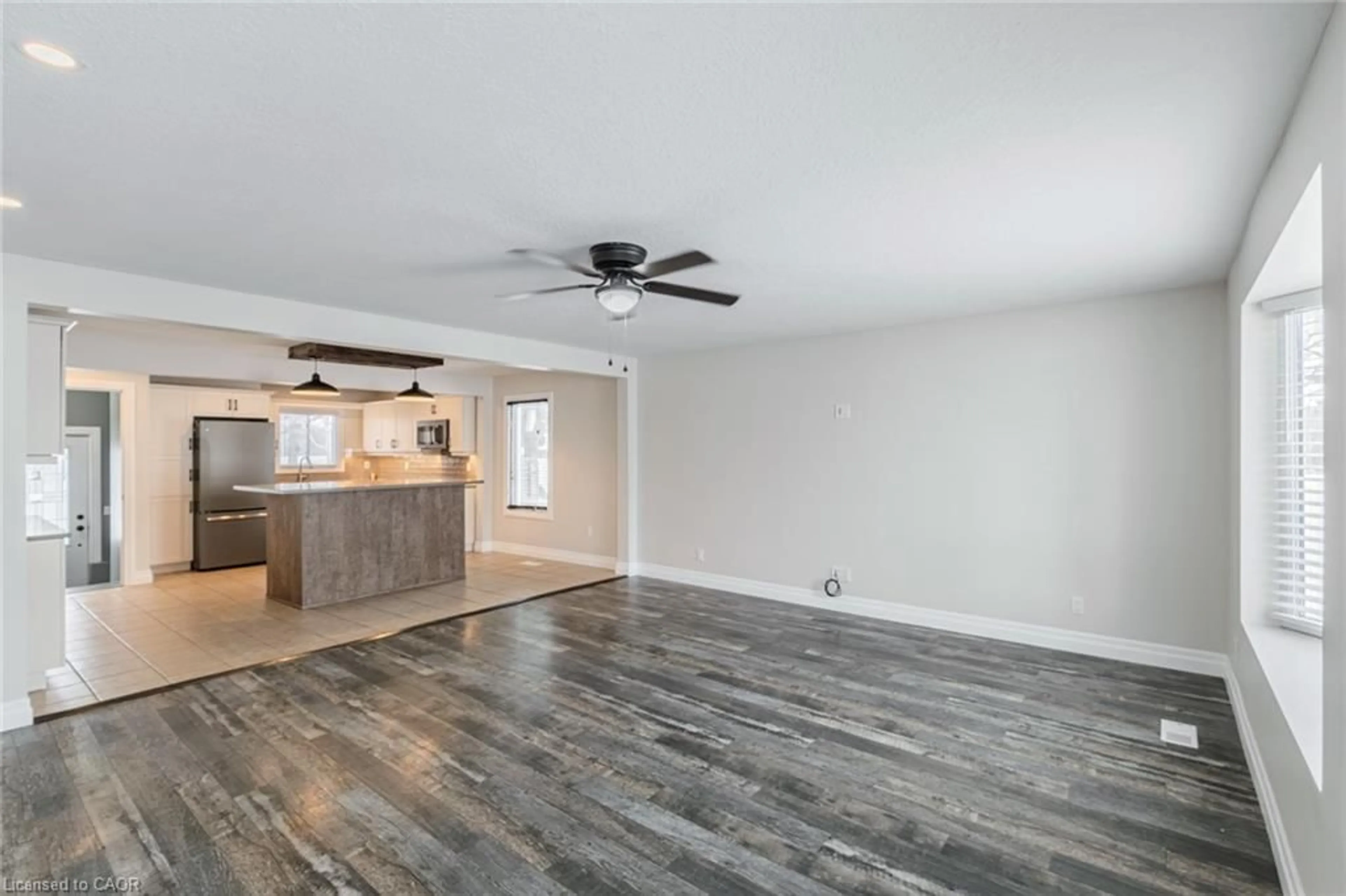 Open concept kitchen, wood/laminate floor for 556 Cockshutt Rd, Scotland Ontario N0E 1R0