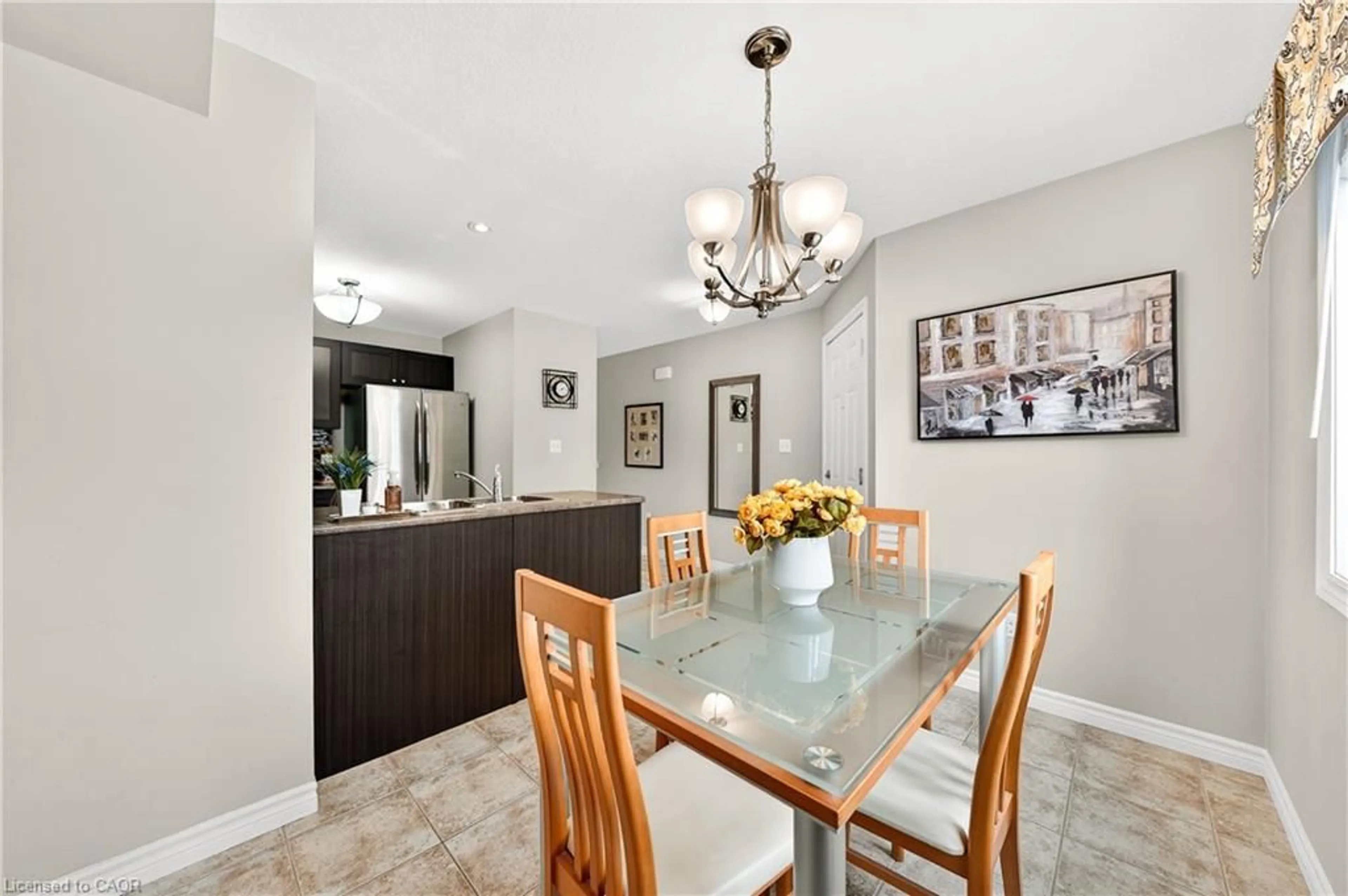 Dining room, ceramic/tile floor for 15 Carere Cres #35A, Guelph Ontario N1E 0K4