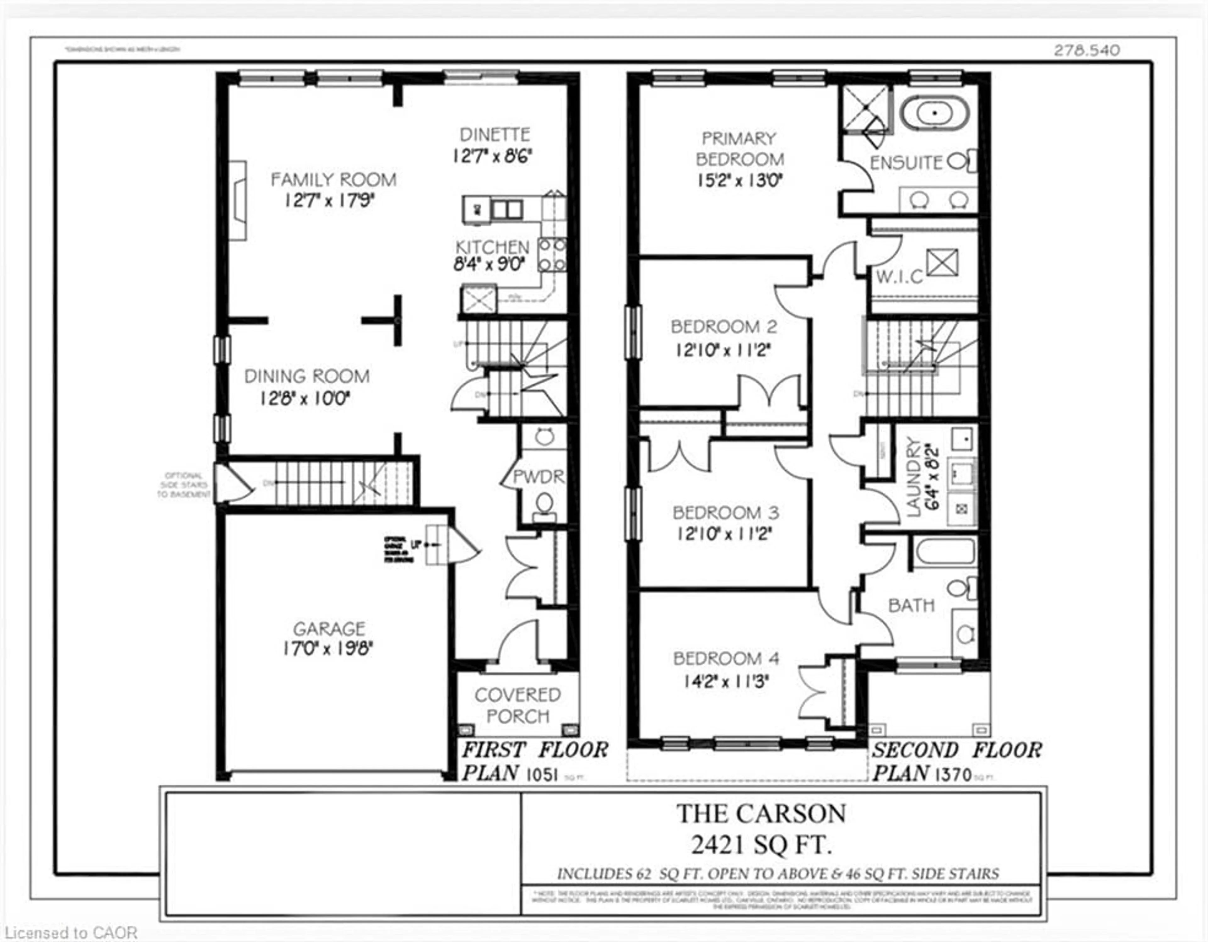 Floor plan for 311 Shady Oaks Trail #LOT 24, Hamilton Ontario L9B 2T3