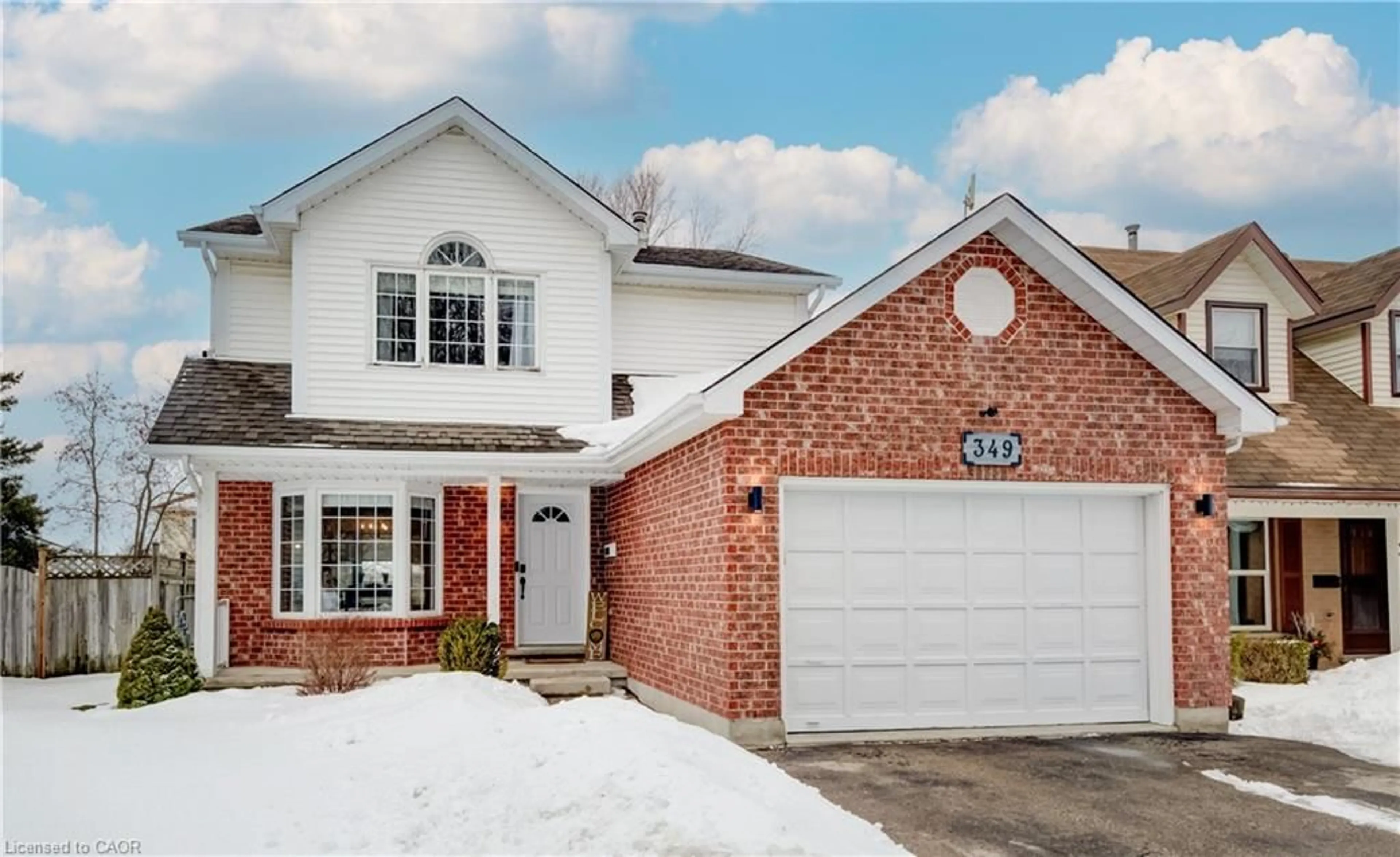 Home with brick exterior material, street for 349 Bushview Cres, Waterloo Ontario N2V 2A6