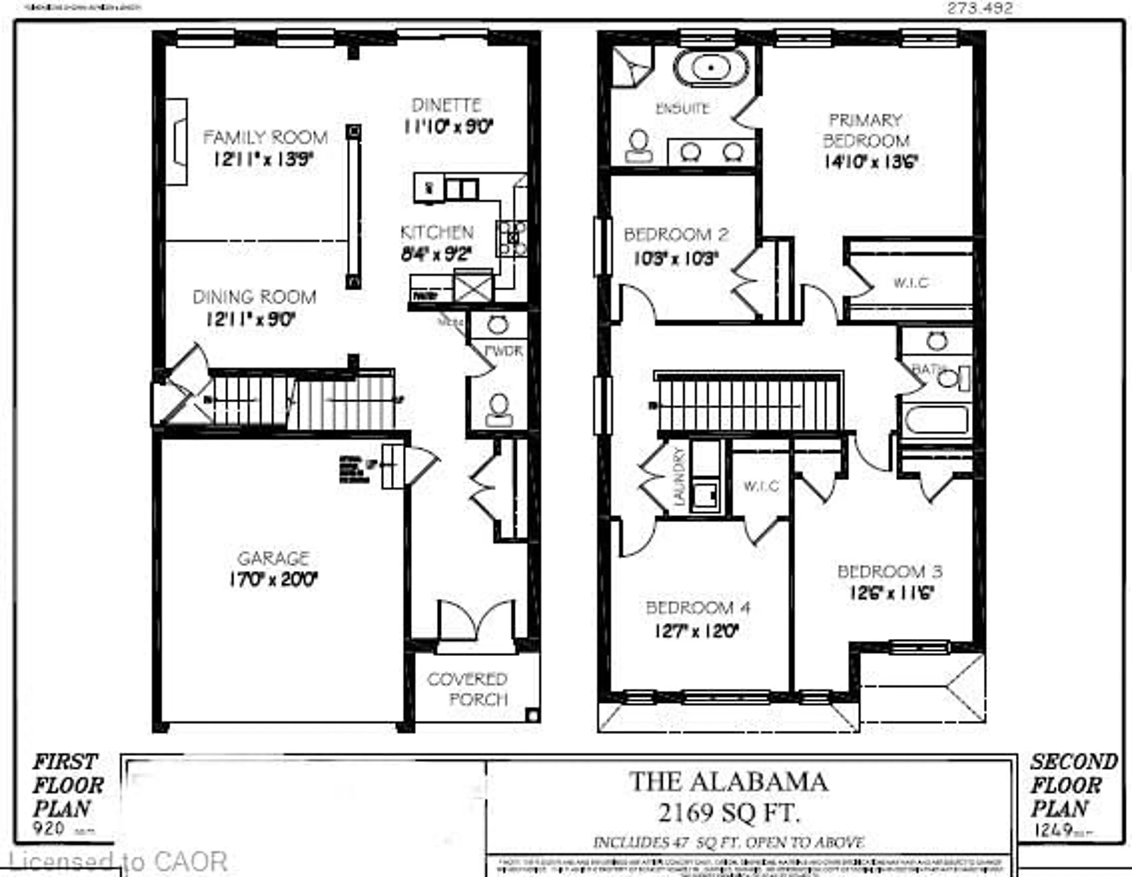 Floor plan for LOT 14 Alexsia St, Hamilton Ontario L9B 0L1