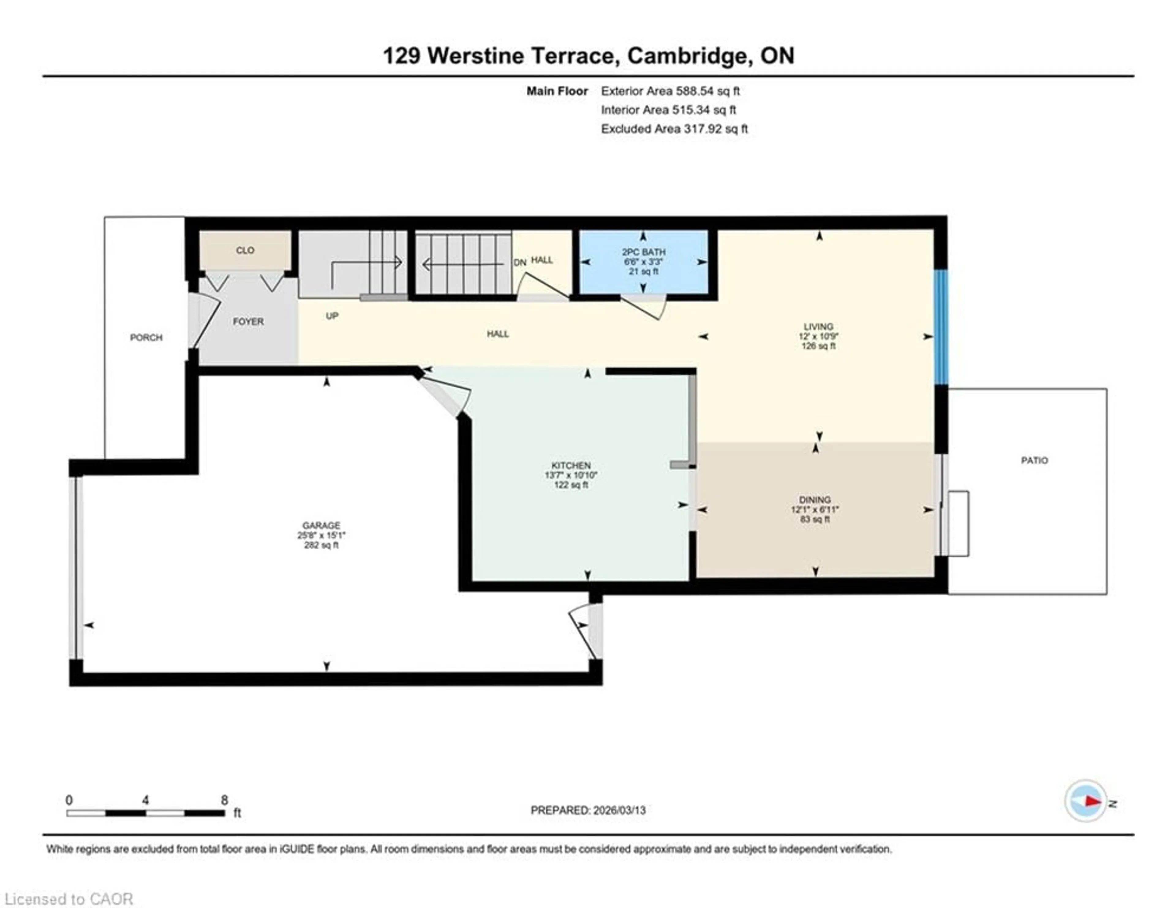 Floor plan for 129 Werstine Terr, Cambridge Ontario N3C 4H1
