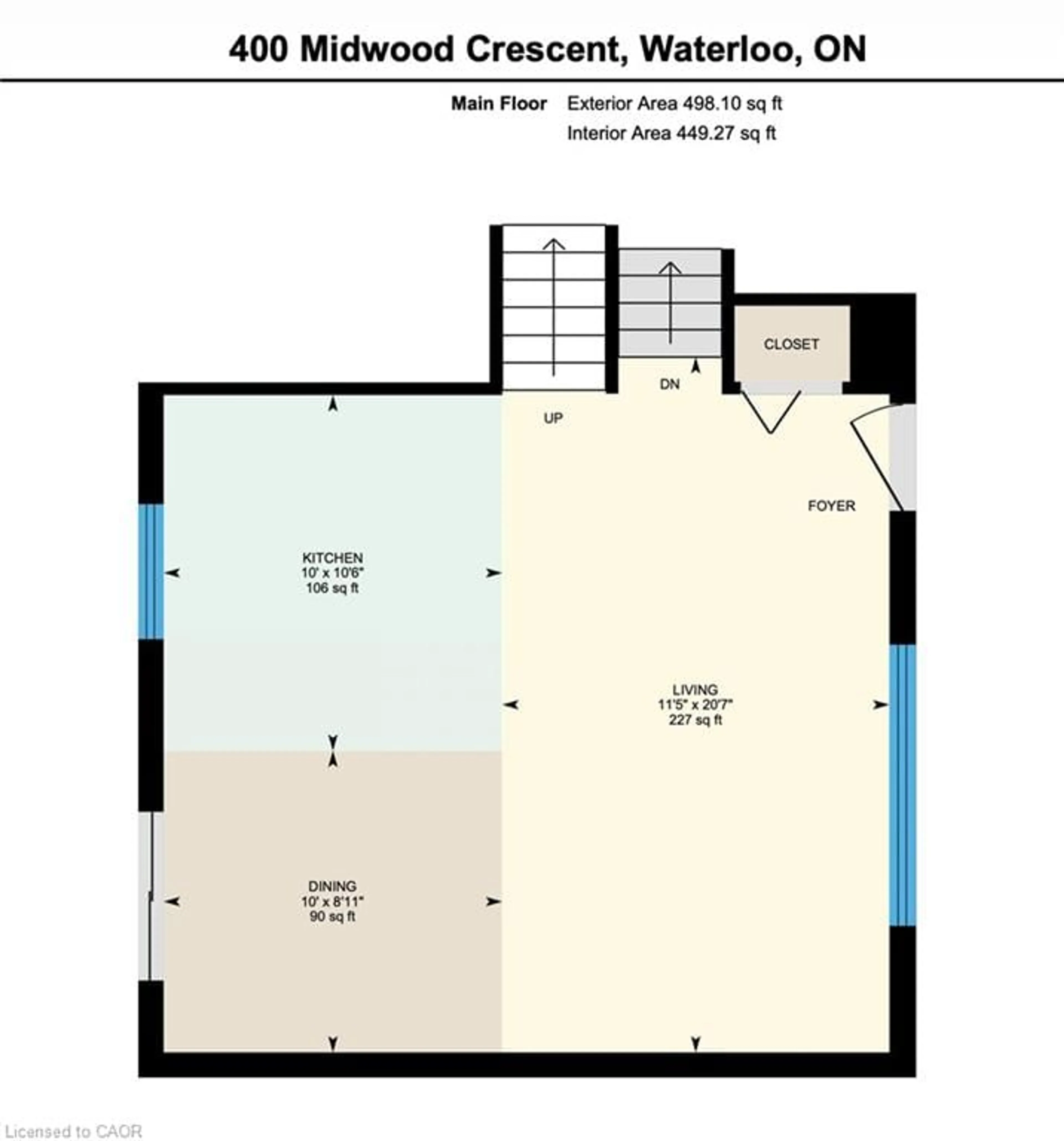 Floor plan for 400 Midwood Cres, Waterloo Ontario N2L 5N5