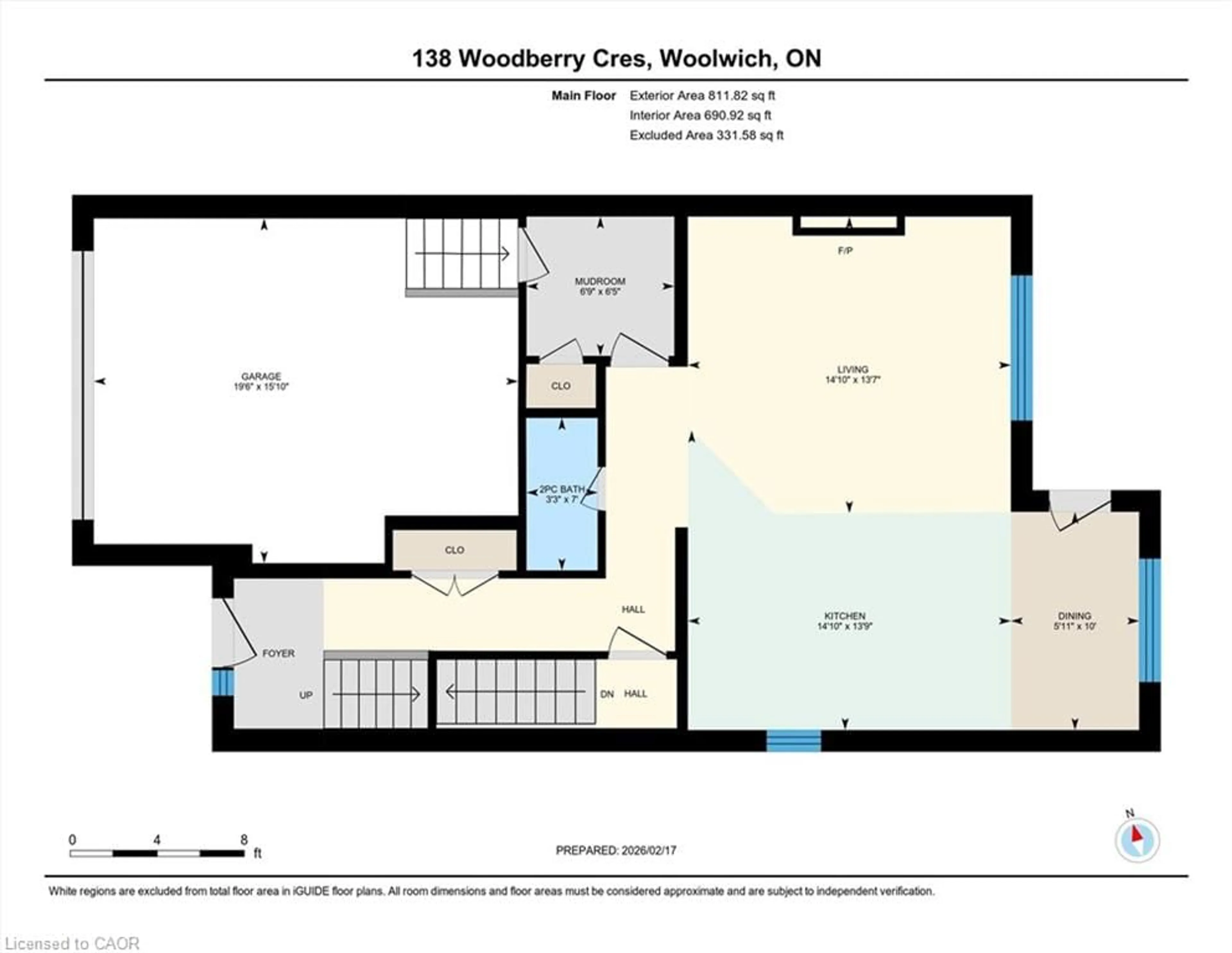 Floor plan for 138 Woodberry Cres, Elmira Ontario N3B 0E5