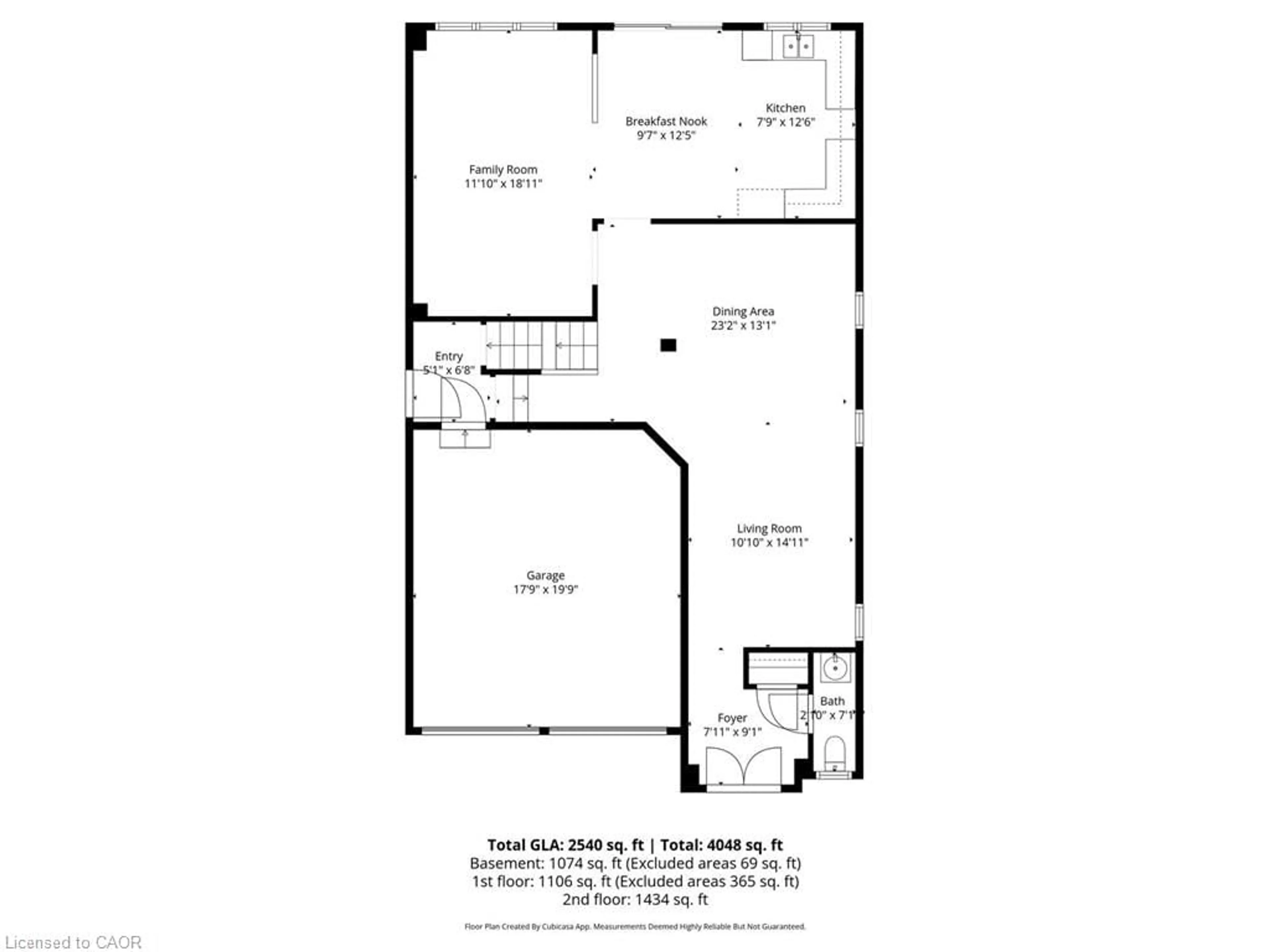 Floor plan for 47 Monument Trail, Brampton Ontario L7A 4M9