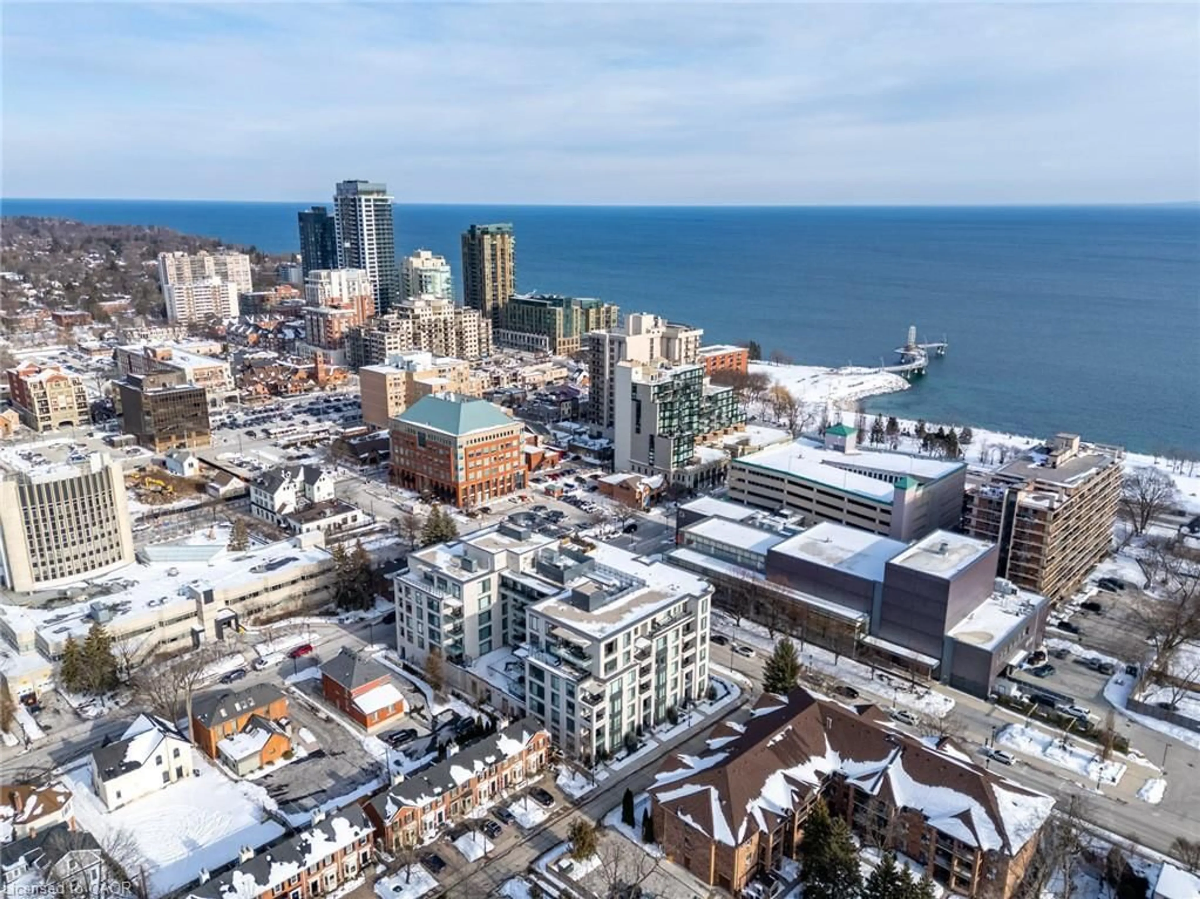 A pic from outside/outdoor area/front of a property/back of a property/a pic from drone, city buildings view from balcony for 1441 Elgin St #602, Burlington Ontario L7S 1E6