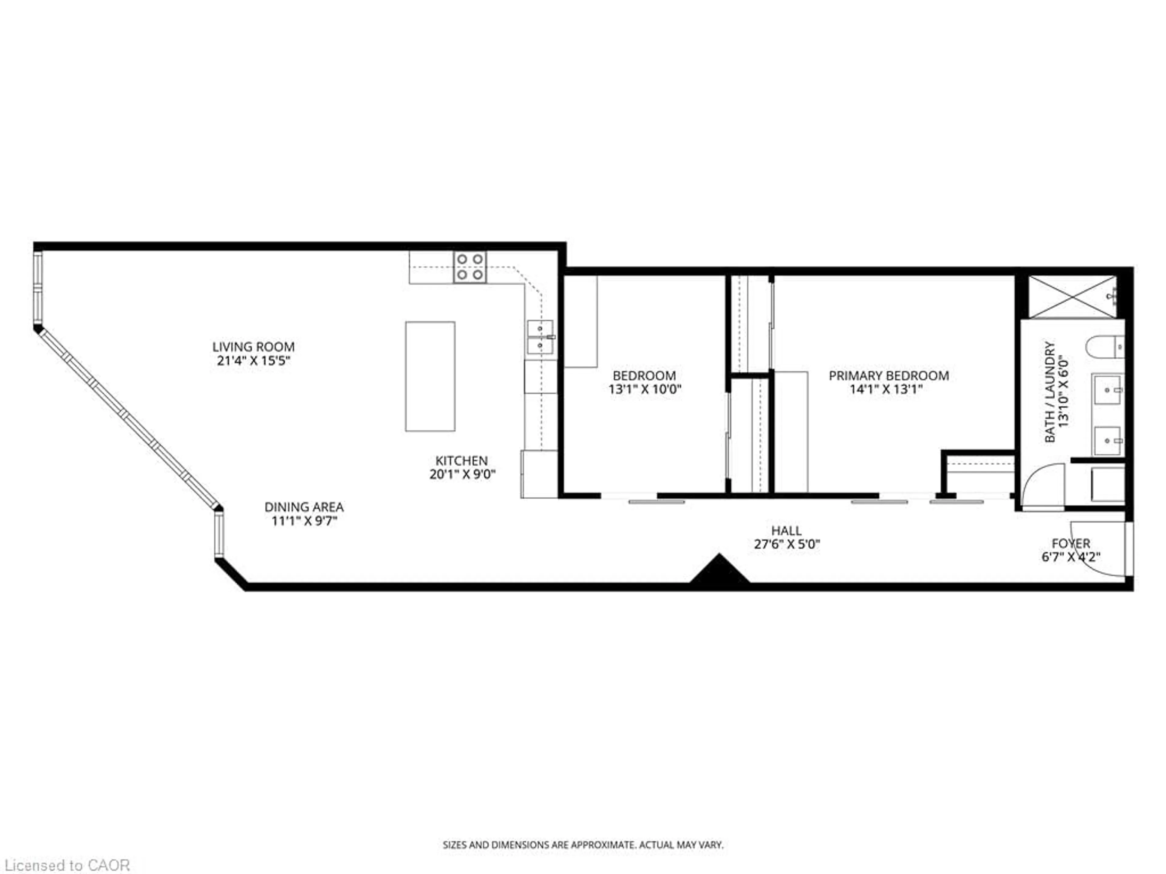 Floor plan for 66 Bay St #504, Hamilton Ontario L8P 4Z6