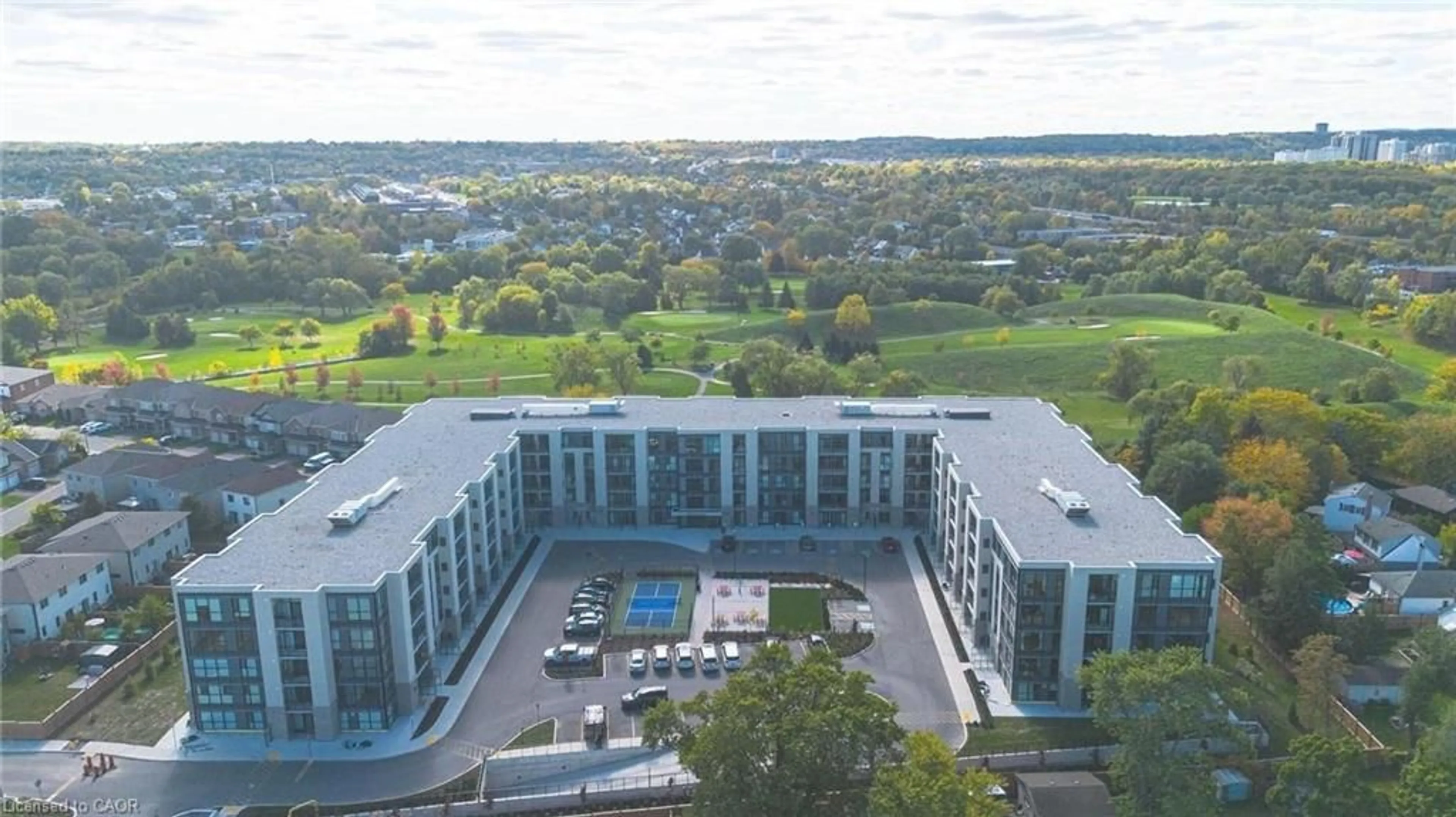 A pic from outside/outdoor area/front of a property/back of a property/a pic from drone, city buildings view from balcony for 50 Herrick Ave #231, St. Catharines Ontario L2P 0G3