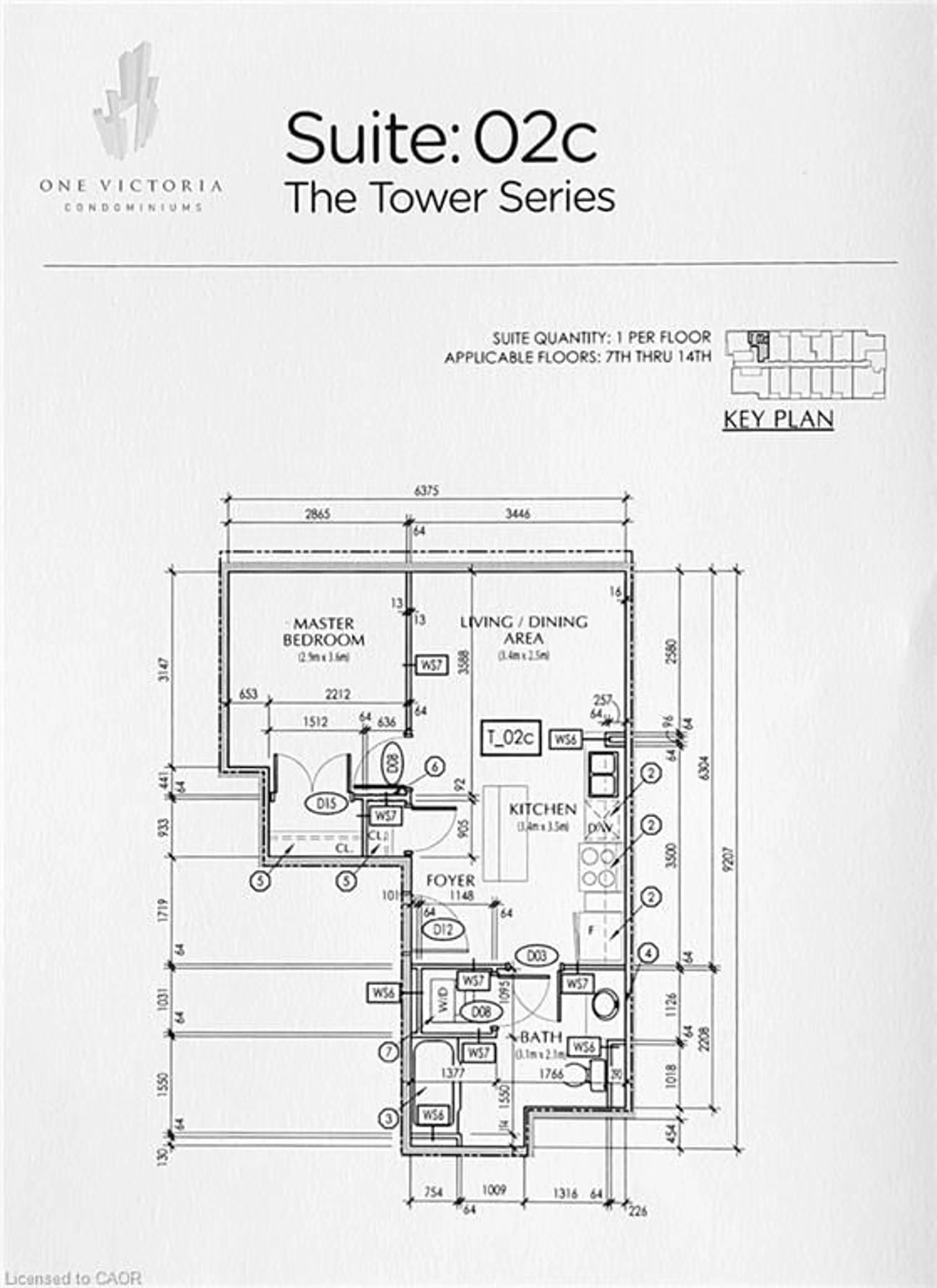Floor plan for 1 Victoria St #904, Kitchener Ontario N2G 0B5