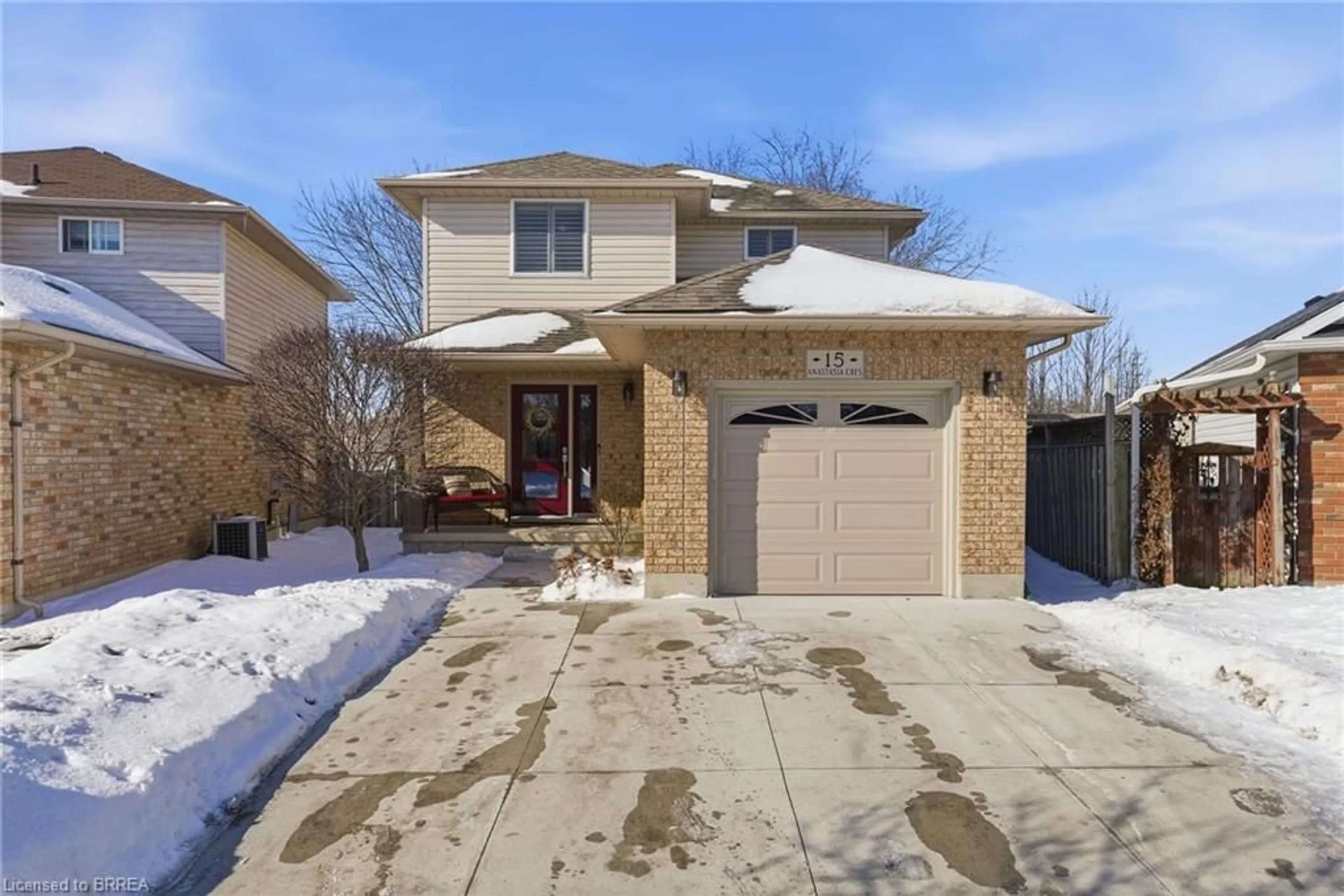 Home with brick exterior material, street for 15 Anastasia Cres, Brantford Ontario N3P 2A9
