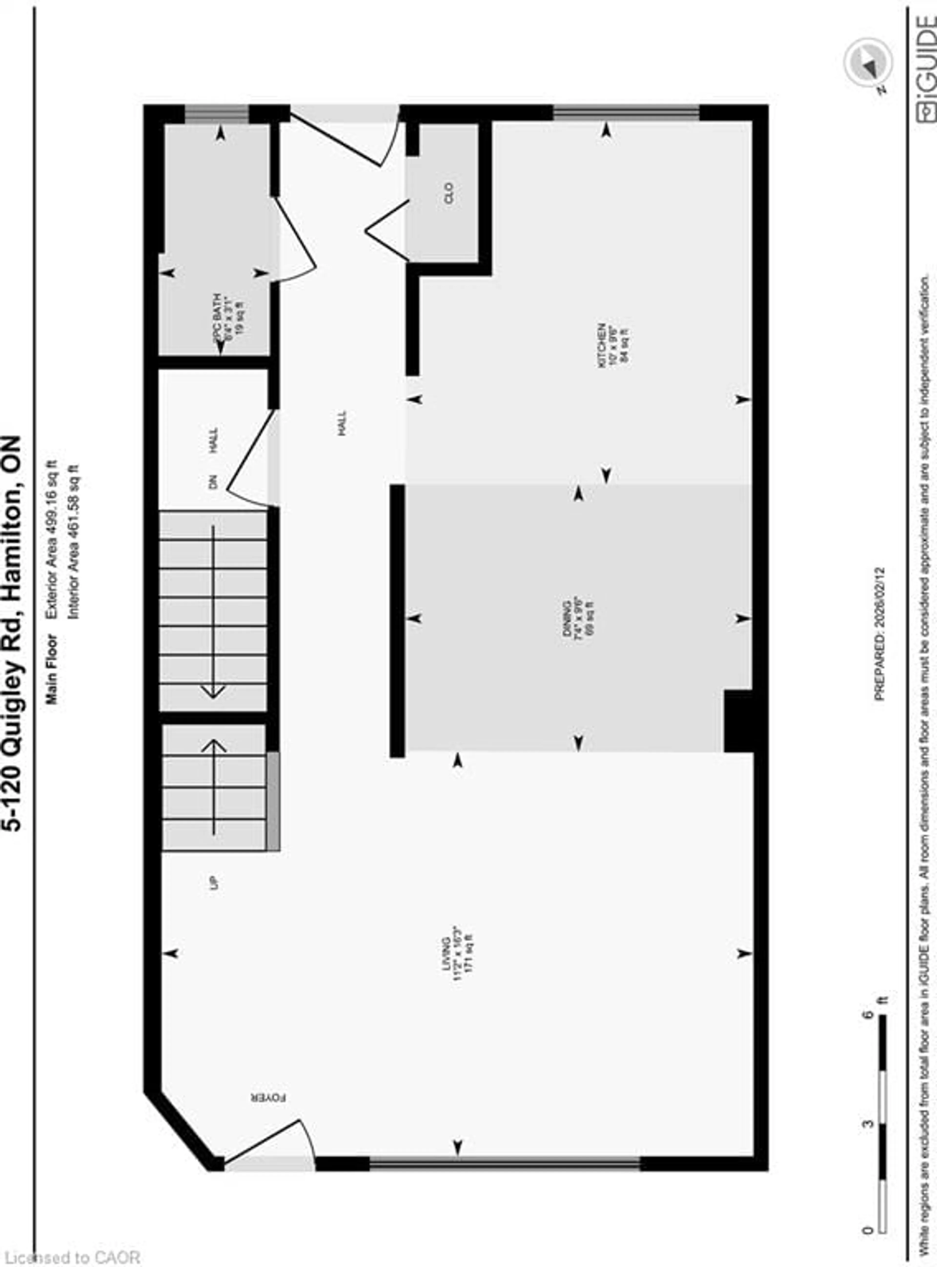 Floor plan for 120 Quigley Rd #5, Hamilton Ontario L8K 6L4