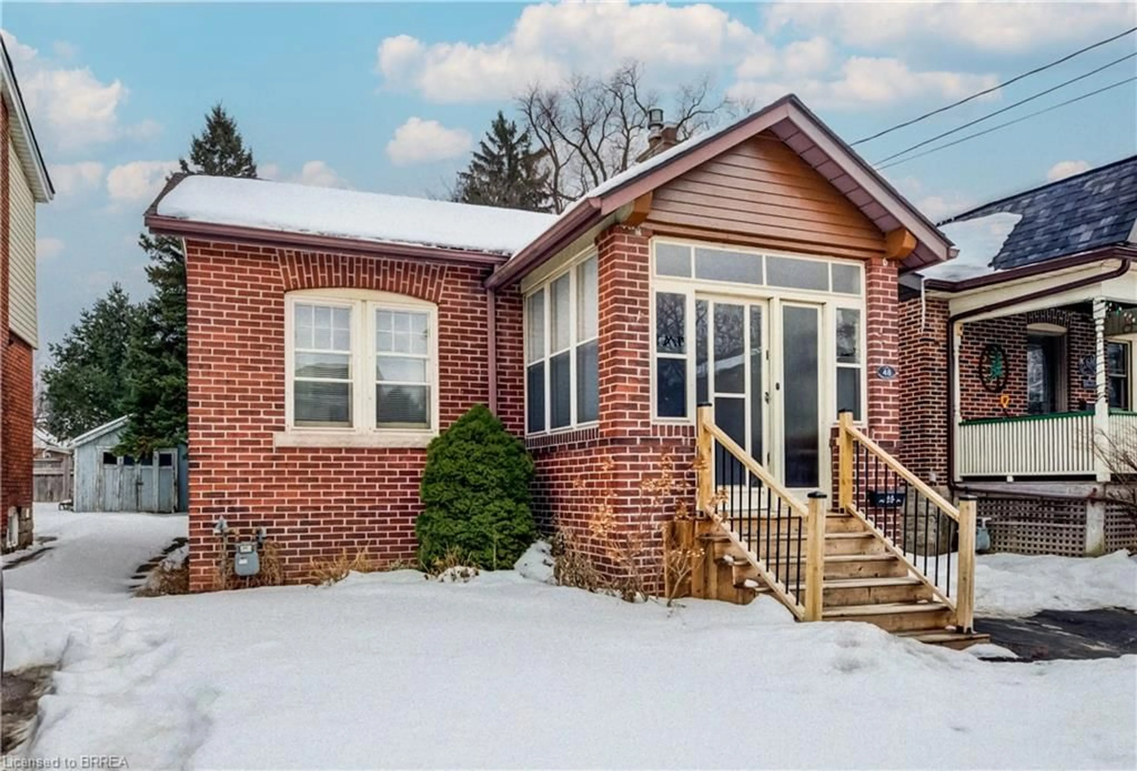 Home with brick exterior material, street for 48 Longwood Rd, Hamilton Ontario L8S 3V4