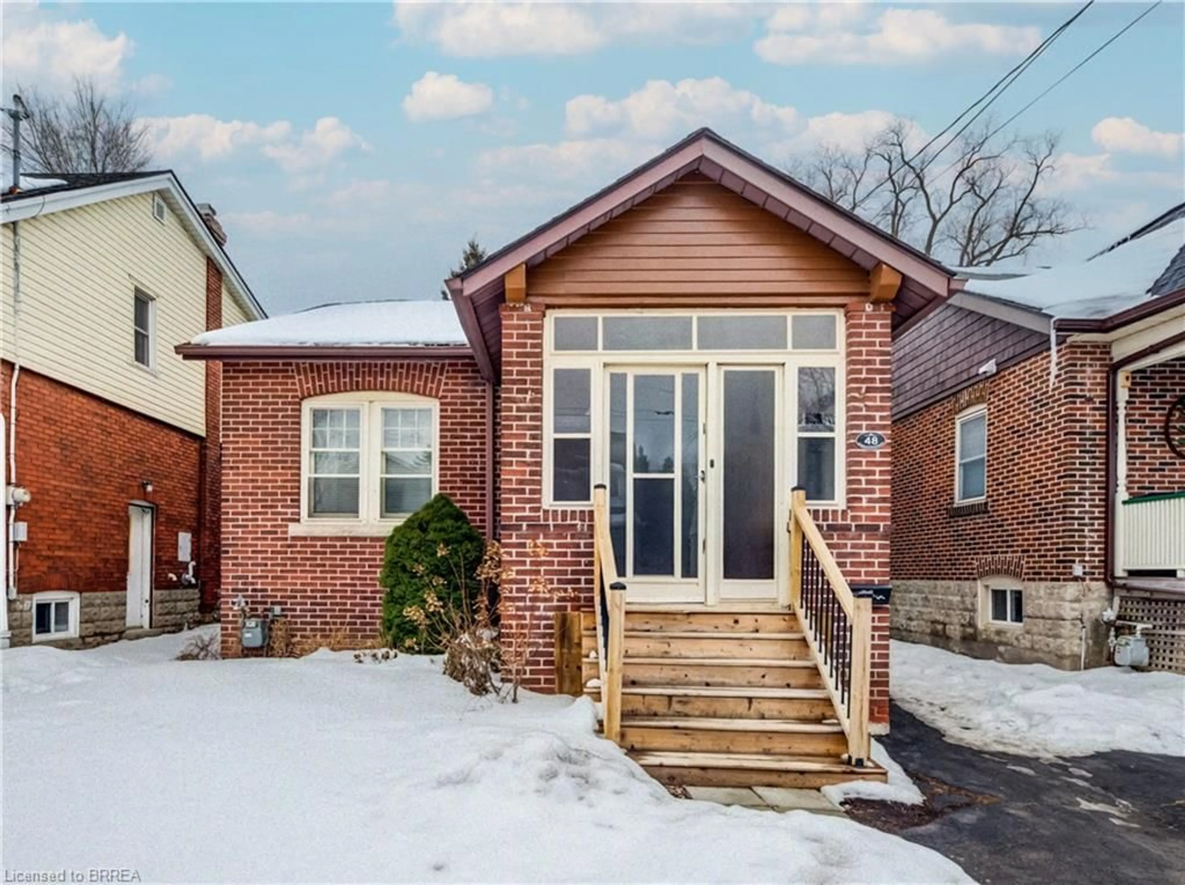 Home with brick exterior material, street for 48 Longwood Rd, Hamilton Ontario L8S 3V4