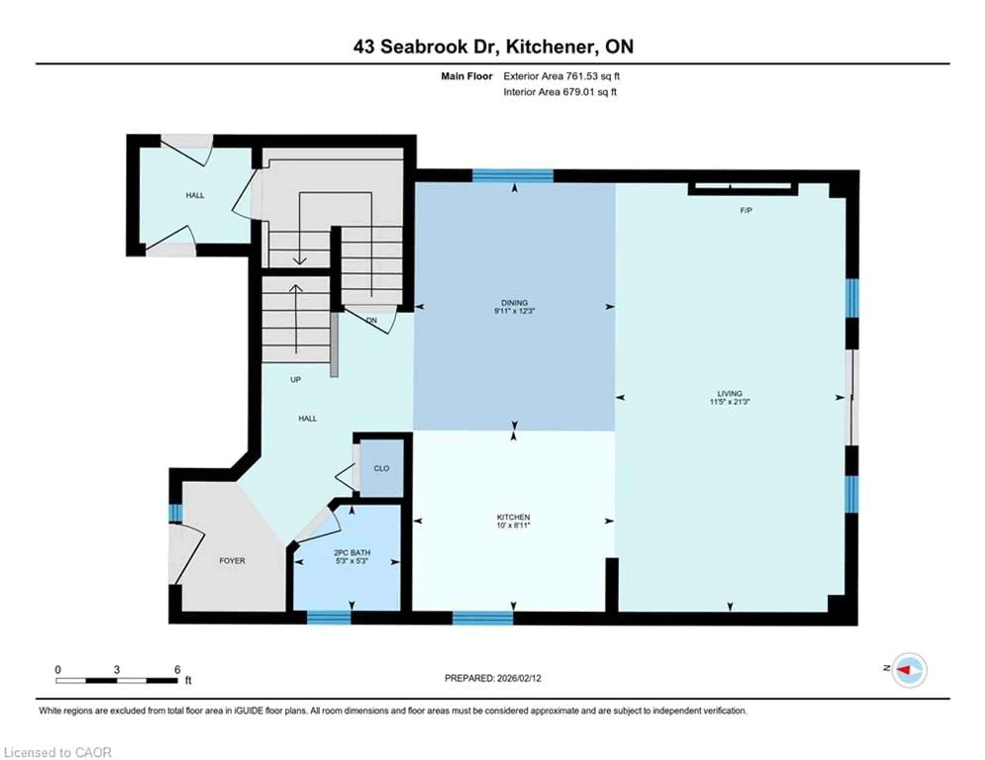 Floor plan for 43 Seabrook Dr, Kitchener Ontario N2R 1Y1