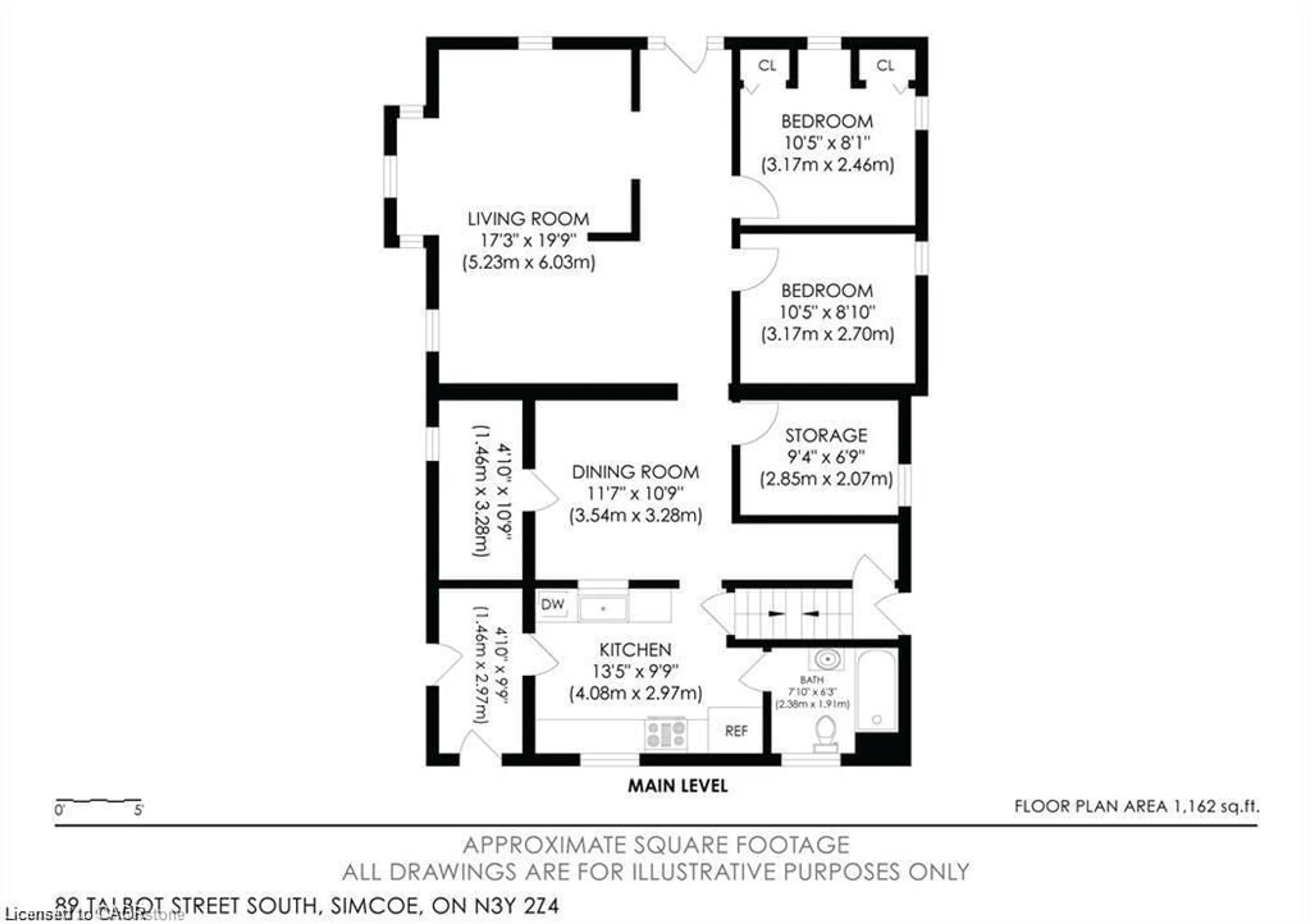 Floor plan for 87-89 Talbot St, Simcoe Ontario N3Y 2Z4