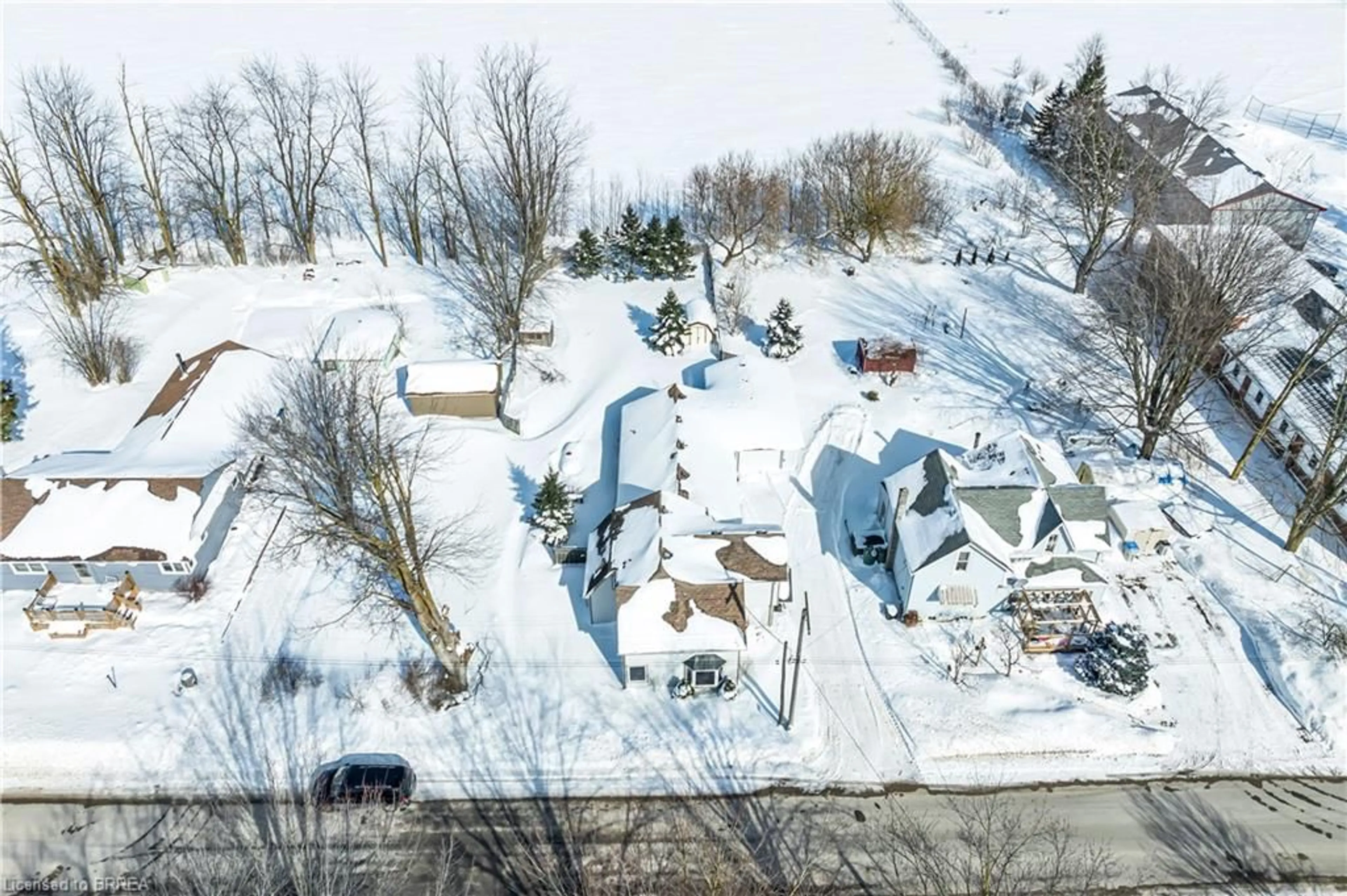 A pic from outside/outdoor area/front of a property/back of a property/a pic from drone, street for 4118 Line 83 Line, Listowel Ontario N4W 3G9