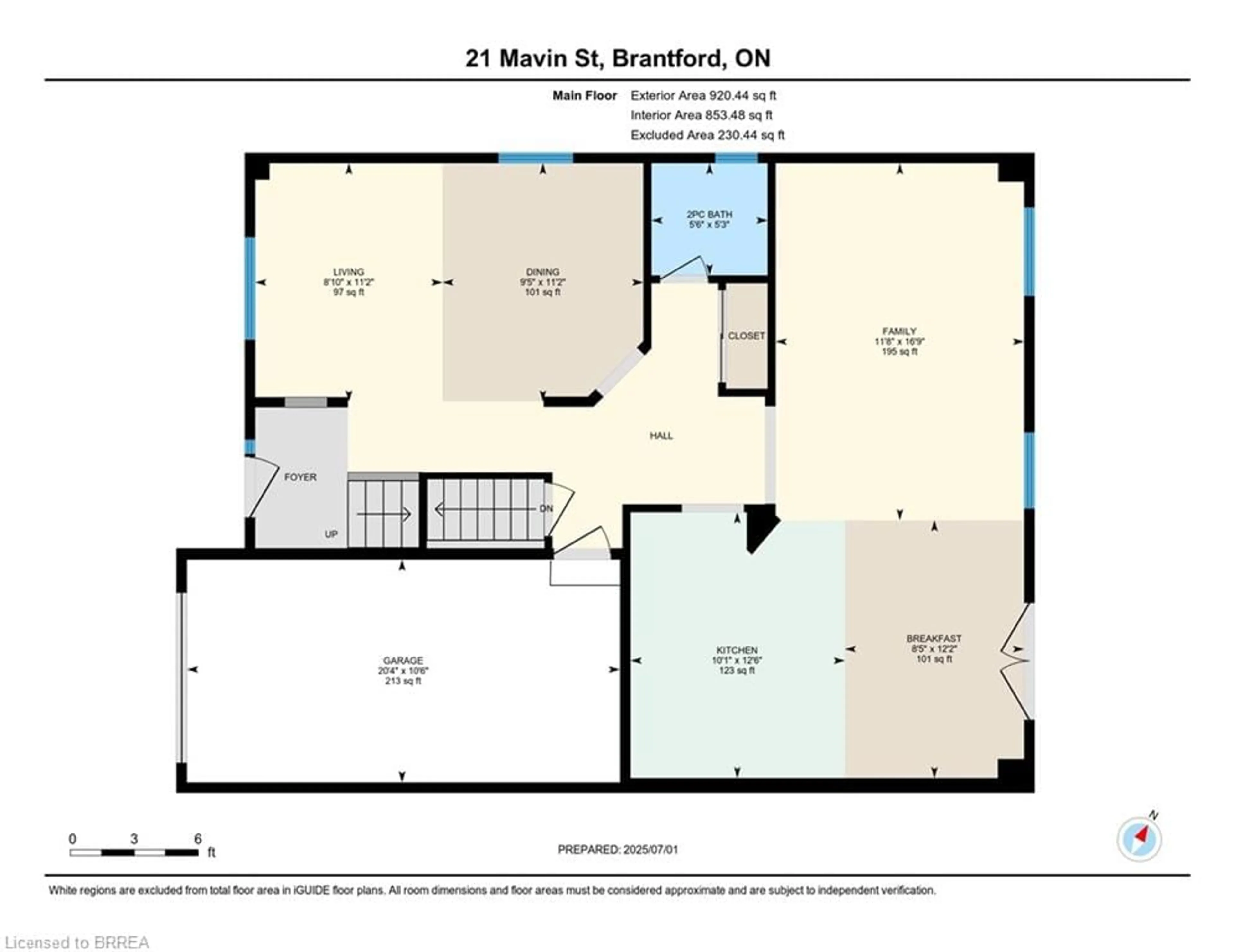 Floor plan for 21 Mavin St, Brantford Ontario N3T 6N1