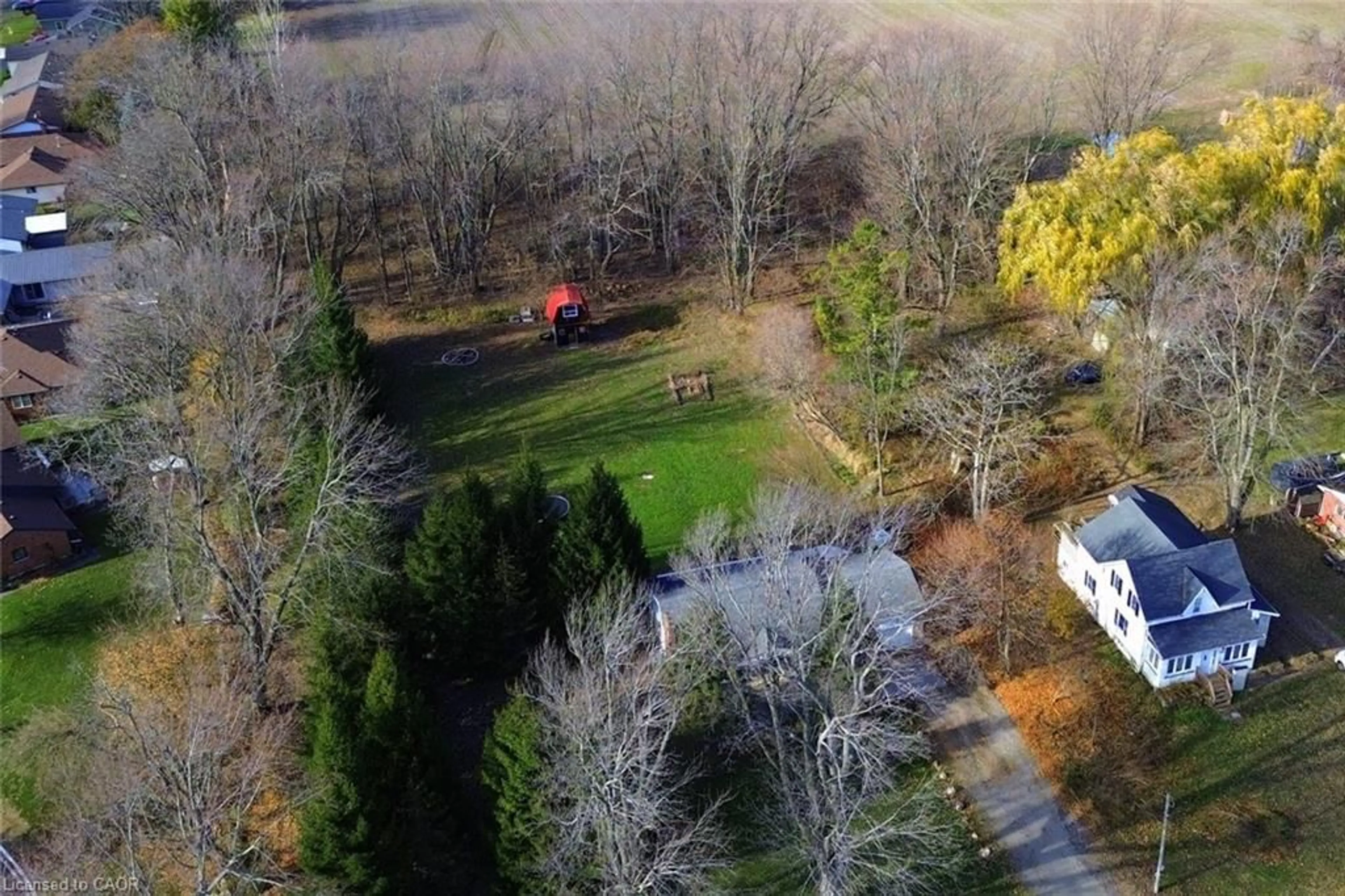 A pic from outside/outdoor area/front of a property/back of a property/a pic from drone, forest/trees view for 104 Diltz Rd, Dunnville Ontario N1A 2V5
