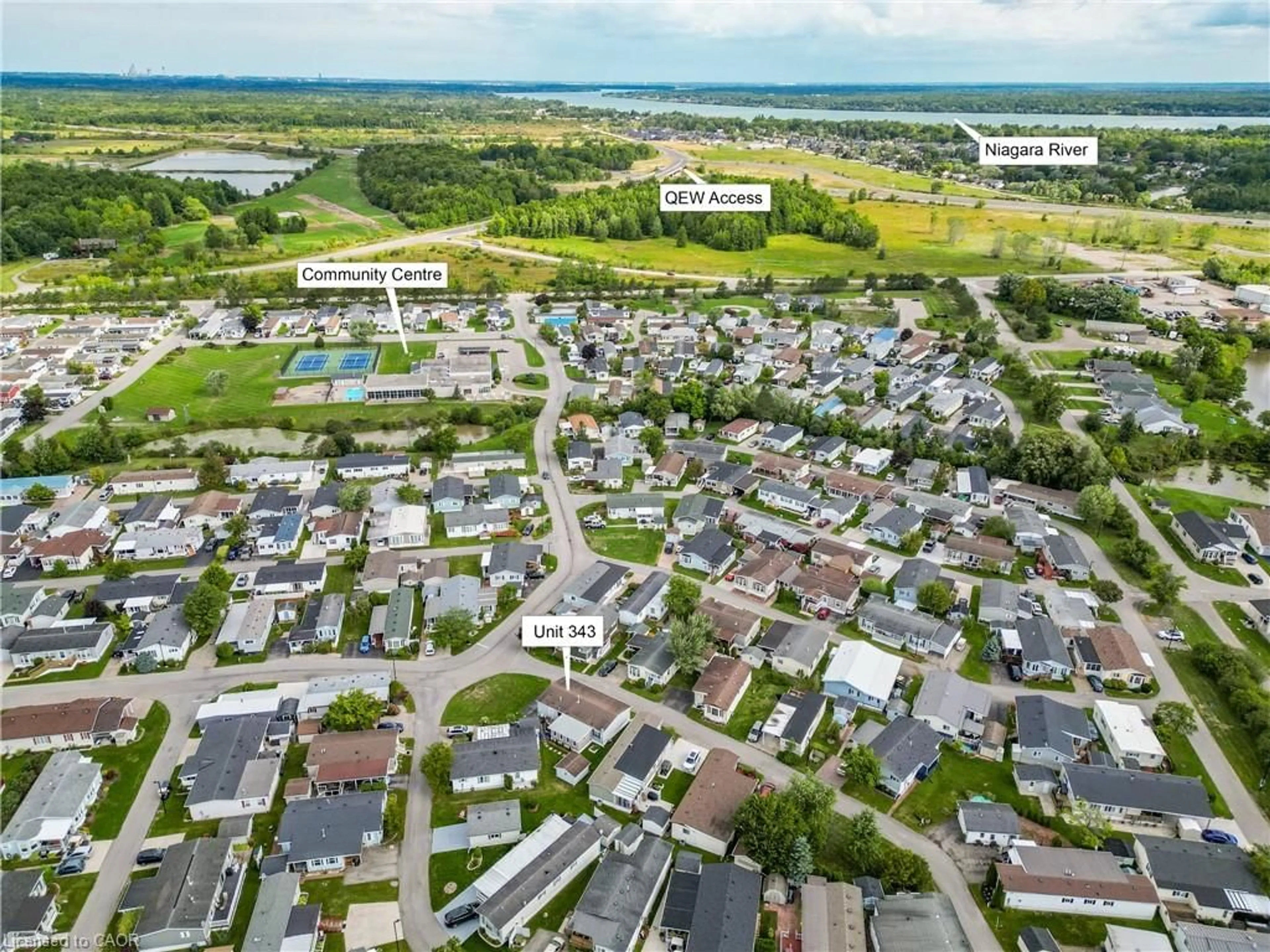 A pic from outside/outdoor area/front of a property/back of a property/a pic from drone, street for 3033 Townline Rd #343, Stevensville Ontario L0S 1S1