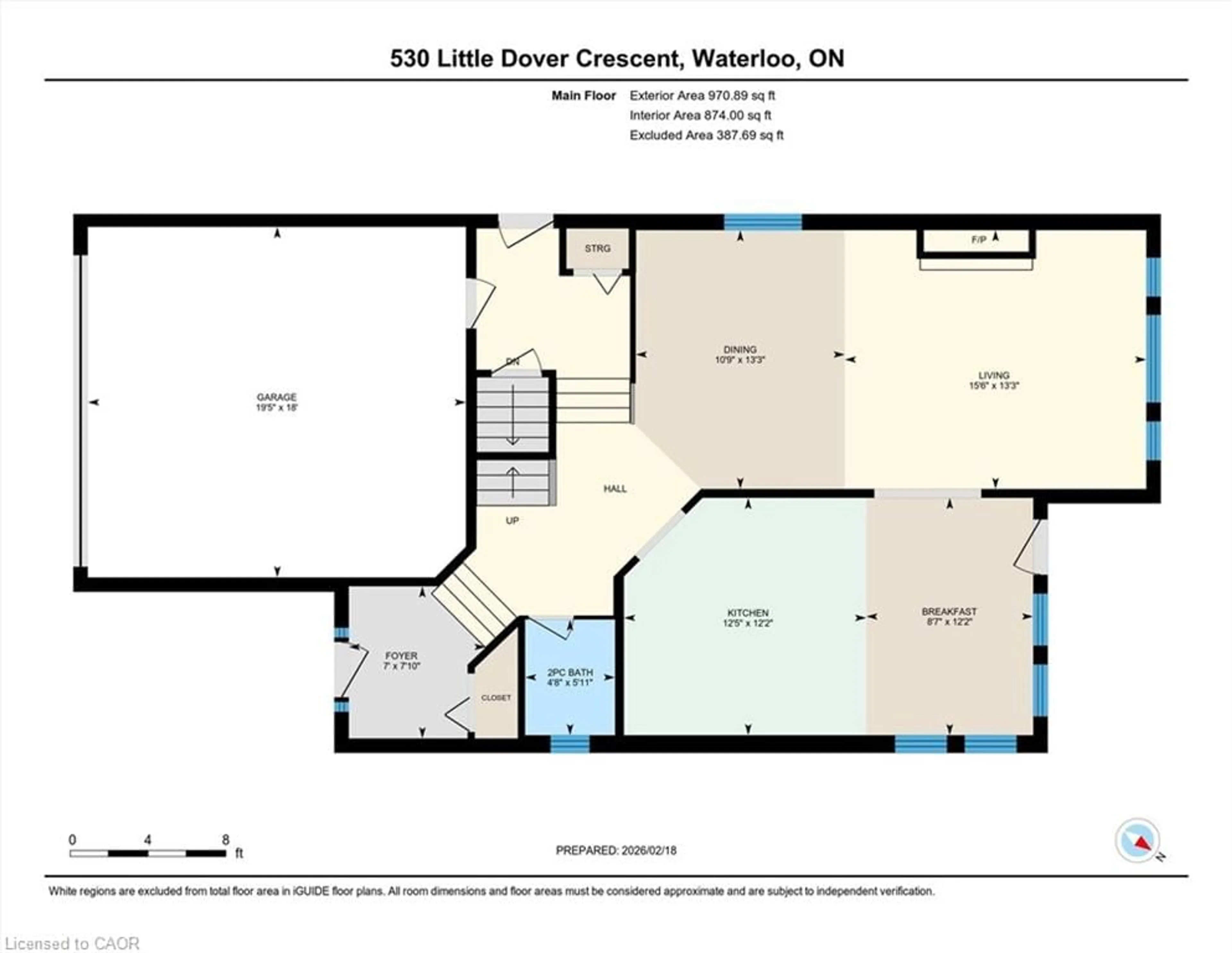 Floor plan for 530 Little Dover Cres, Waterloo Ontario N2K 4E4