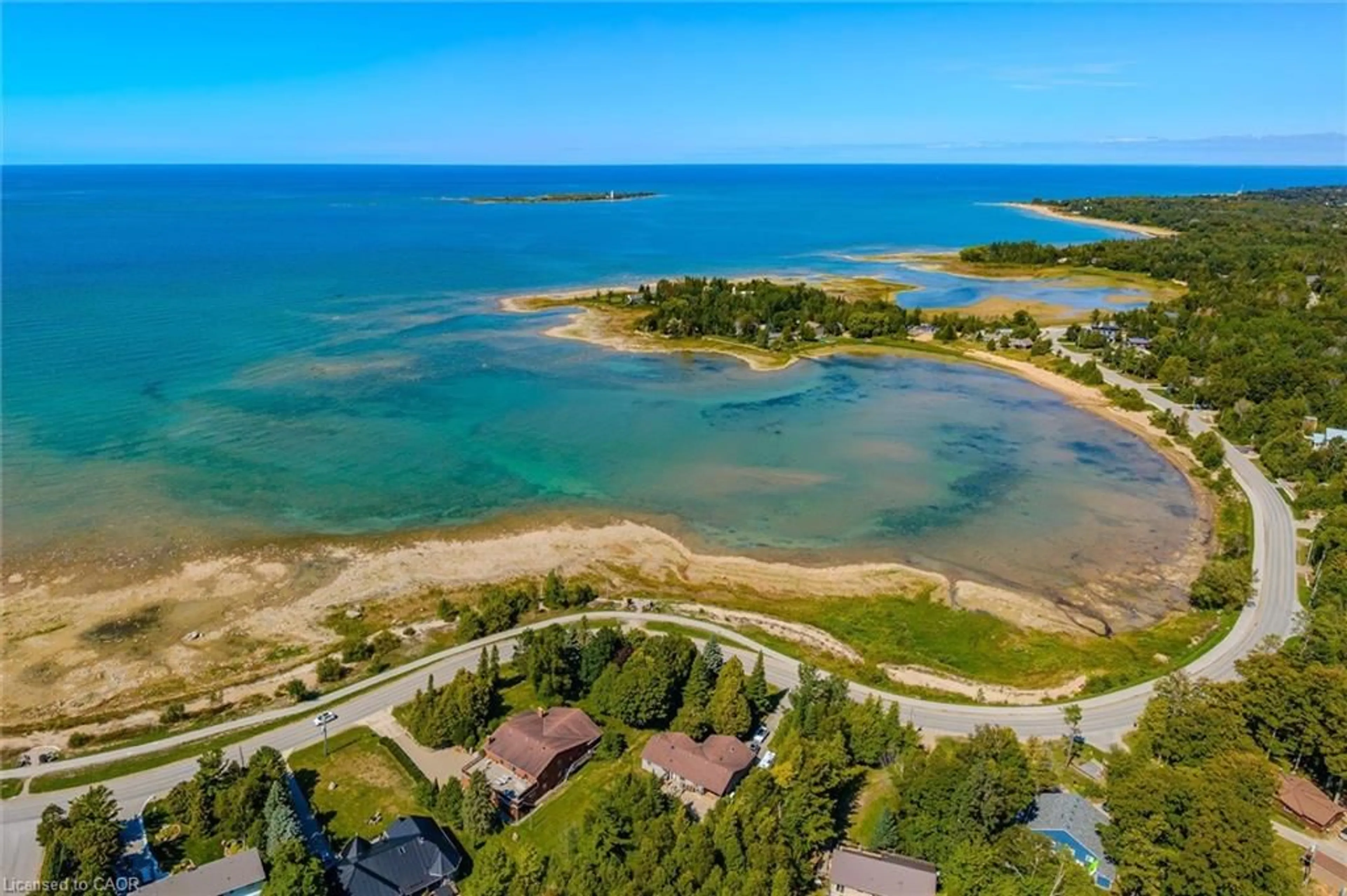 A pic from outside/outdoor area/front of a property/back of a property/a pic from drone, water/lake/river/ocean view for 74 Miramichi Bay Rd, Port Elgin Ontario N0H 2C6