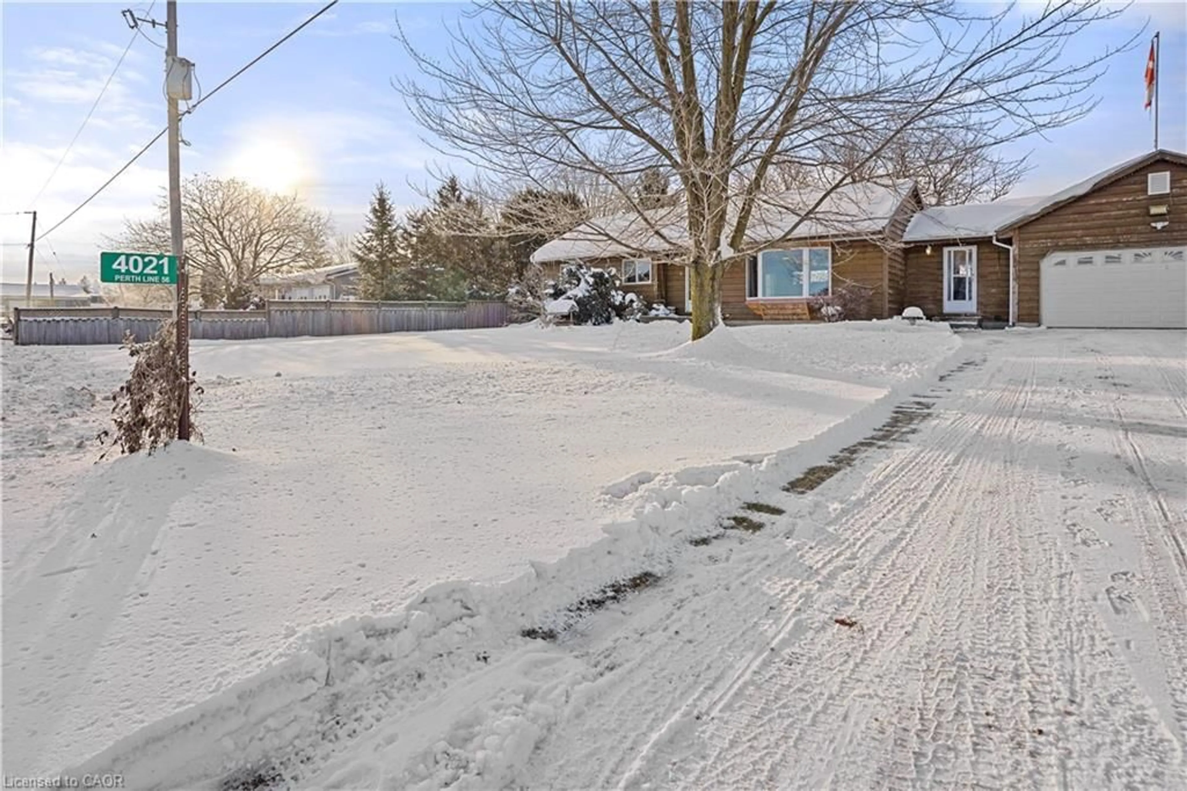 A pic from outside/outdoor area/front of a property/back of a property/a pic from drone, street for 4021 Perth Line 56, Milverton Ontario N0K 1M0