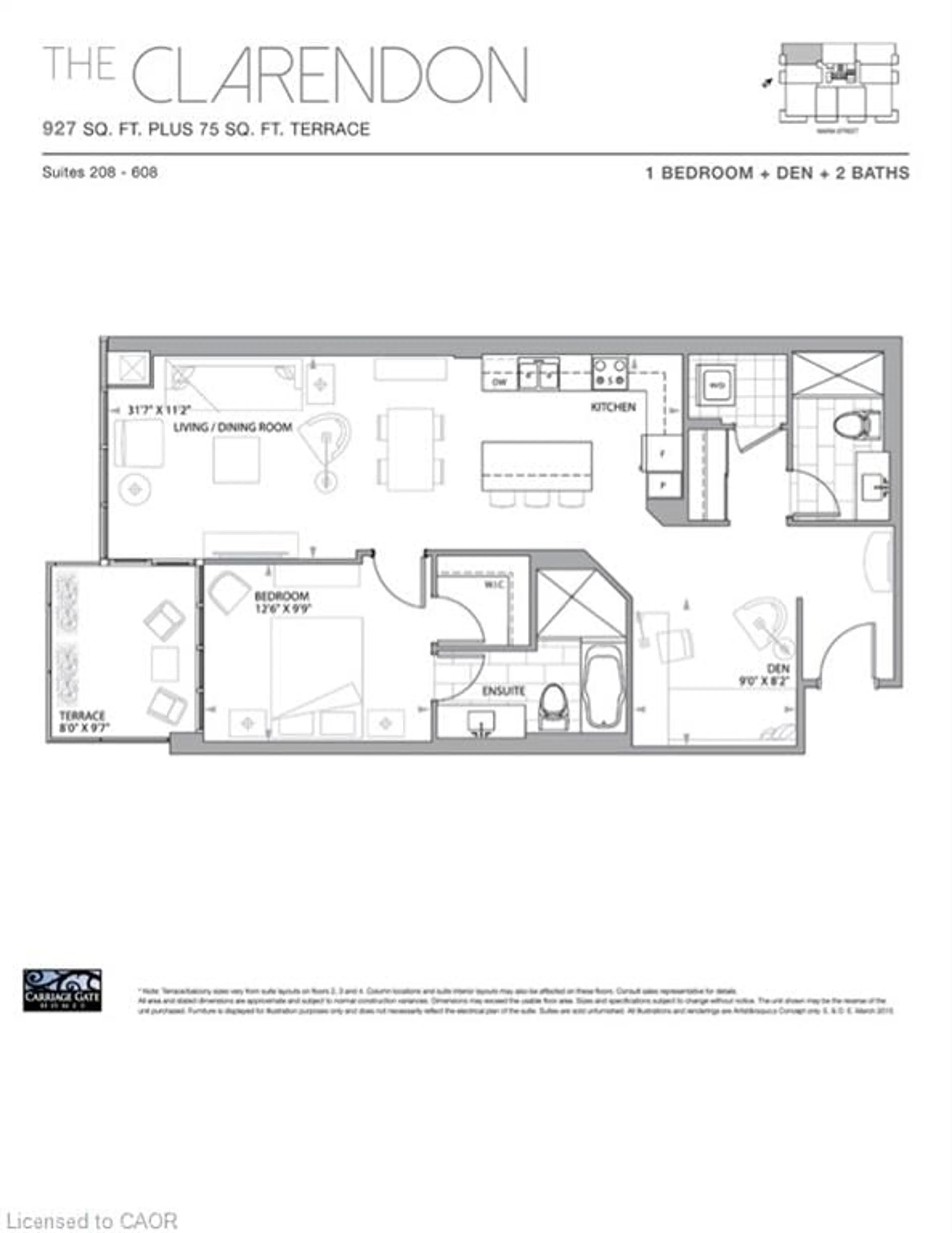 Floor plan for 2025 Maria St #608, Burlington Ontario L7R 0E9