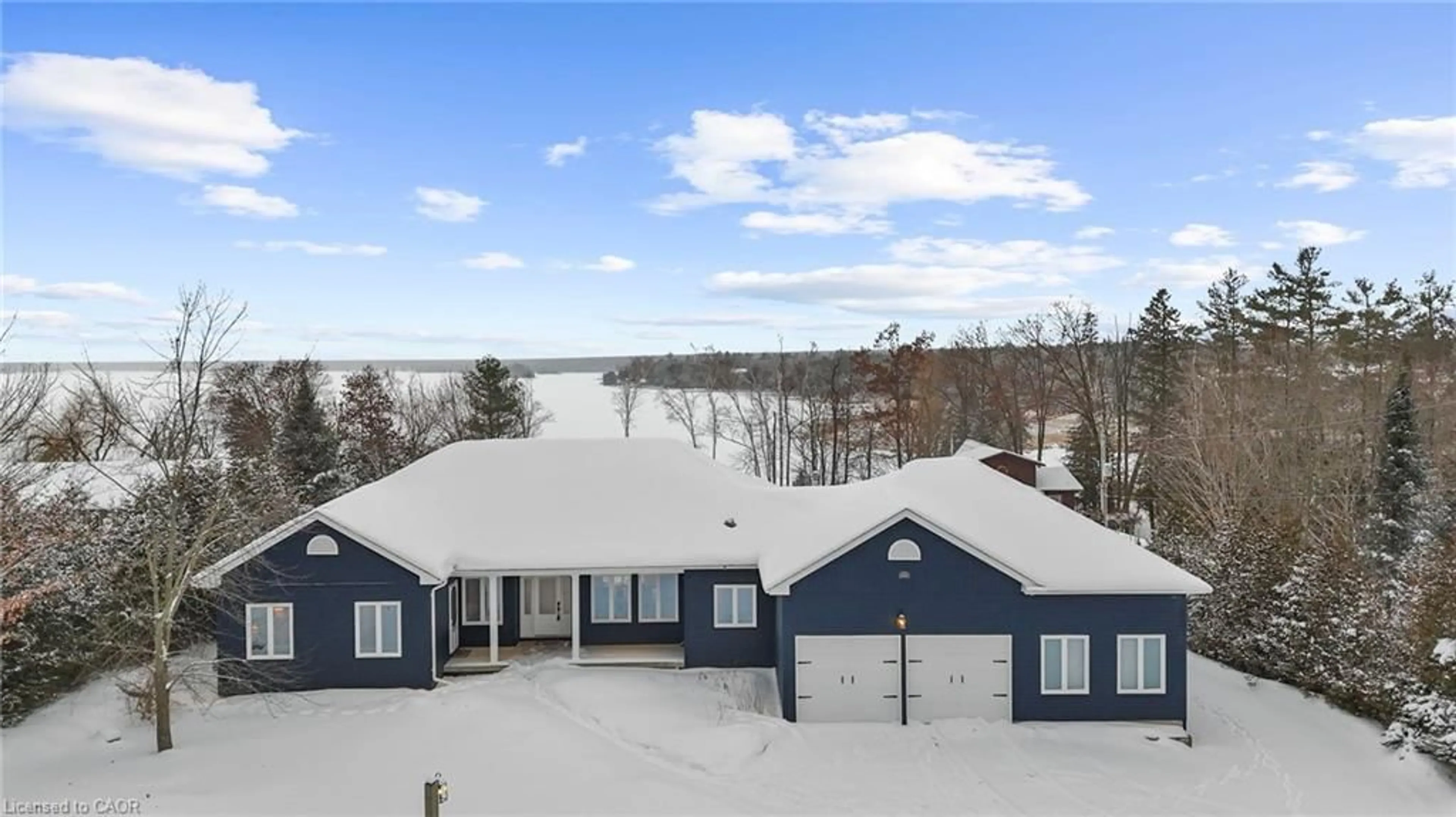 A pic from outside/outdoor area/front of a property/back of a property/a pic from drone, water/lake/river/ocean view for 2667 Mary Nichols Rd, Lakefield Ontario K0L 2H0