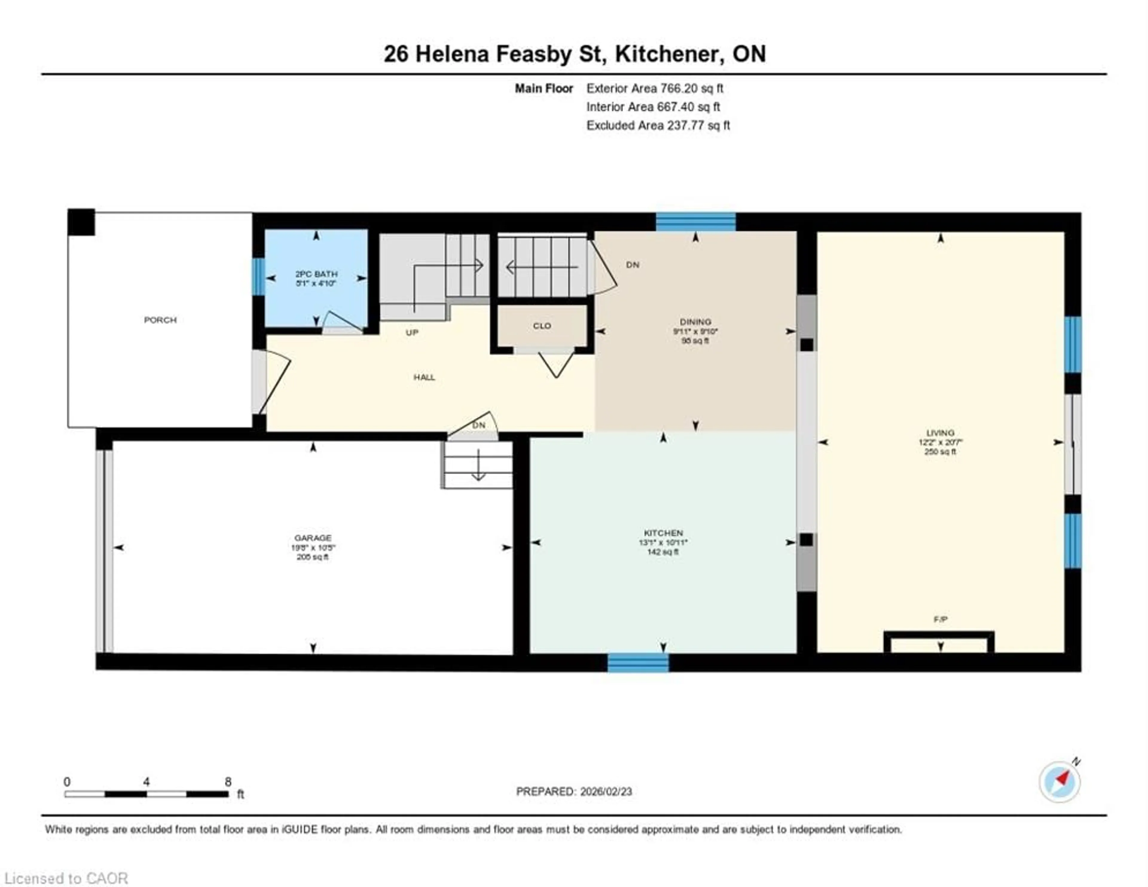 Floor plan for 26 Helena Feasby St, Kitchener Ontario N2E 4L4