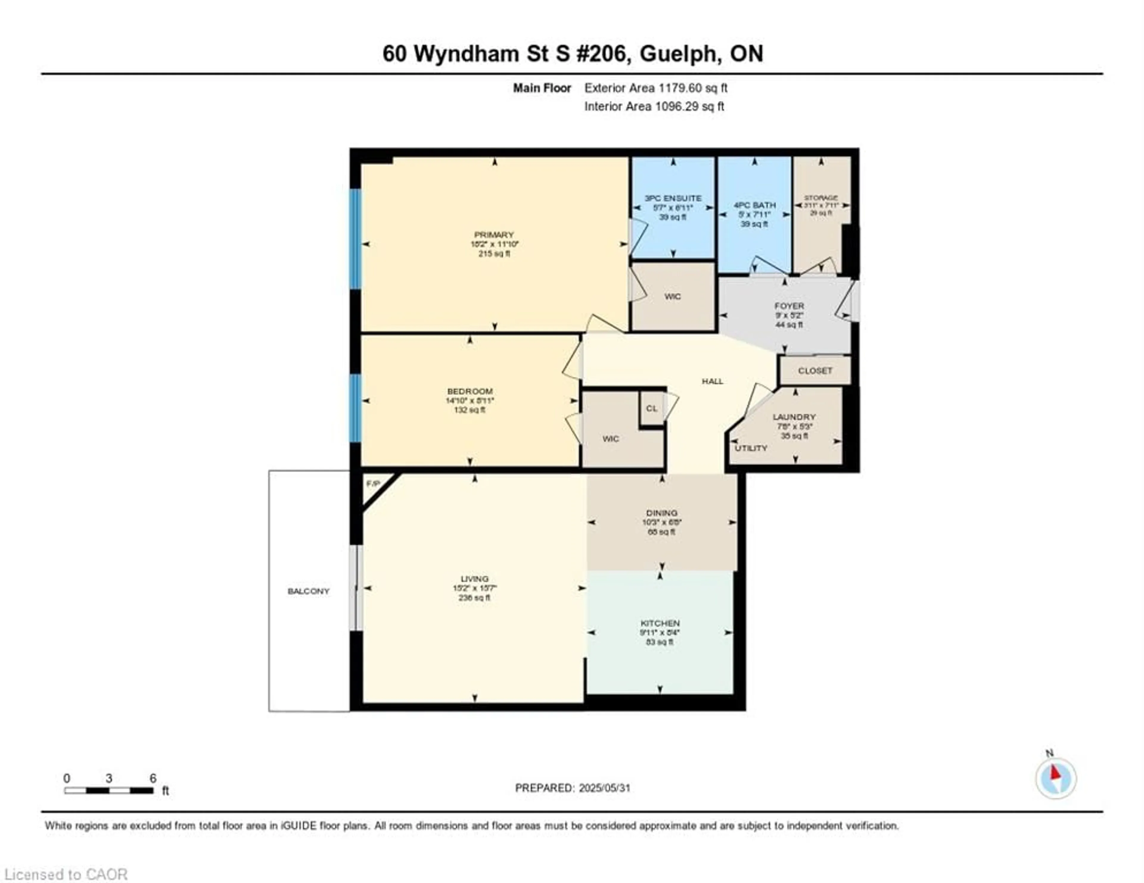 Floor plan for 60 Wyndham St #206, Guelph Ontario N1E 7H7