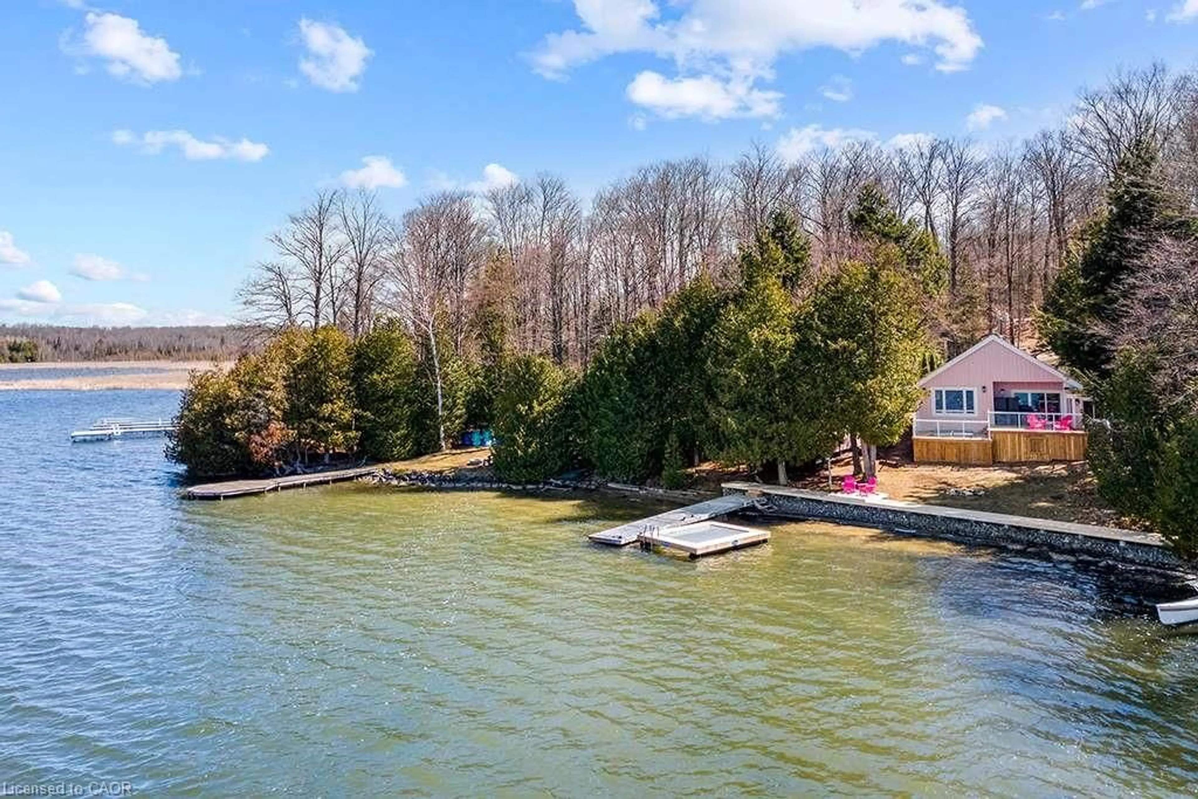 A pic from outside/outdoor area/front of a property/back of a property/a pic from drone, water/lake/river/ocean view for 194 Wiles Lane, Grey Highlands Ontario N0C 1E0