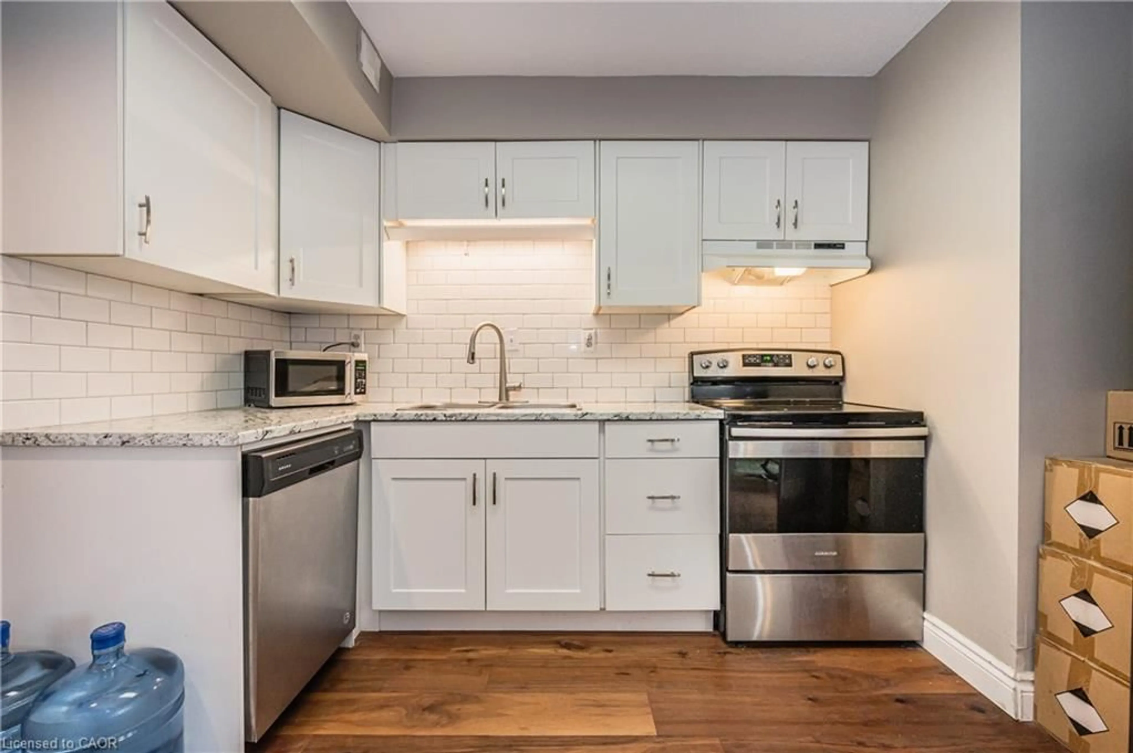 Standard kitchen, wood/laminate floor for 24 Midland Dr #503B, Kitchener Ontario N2A 2A8