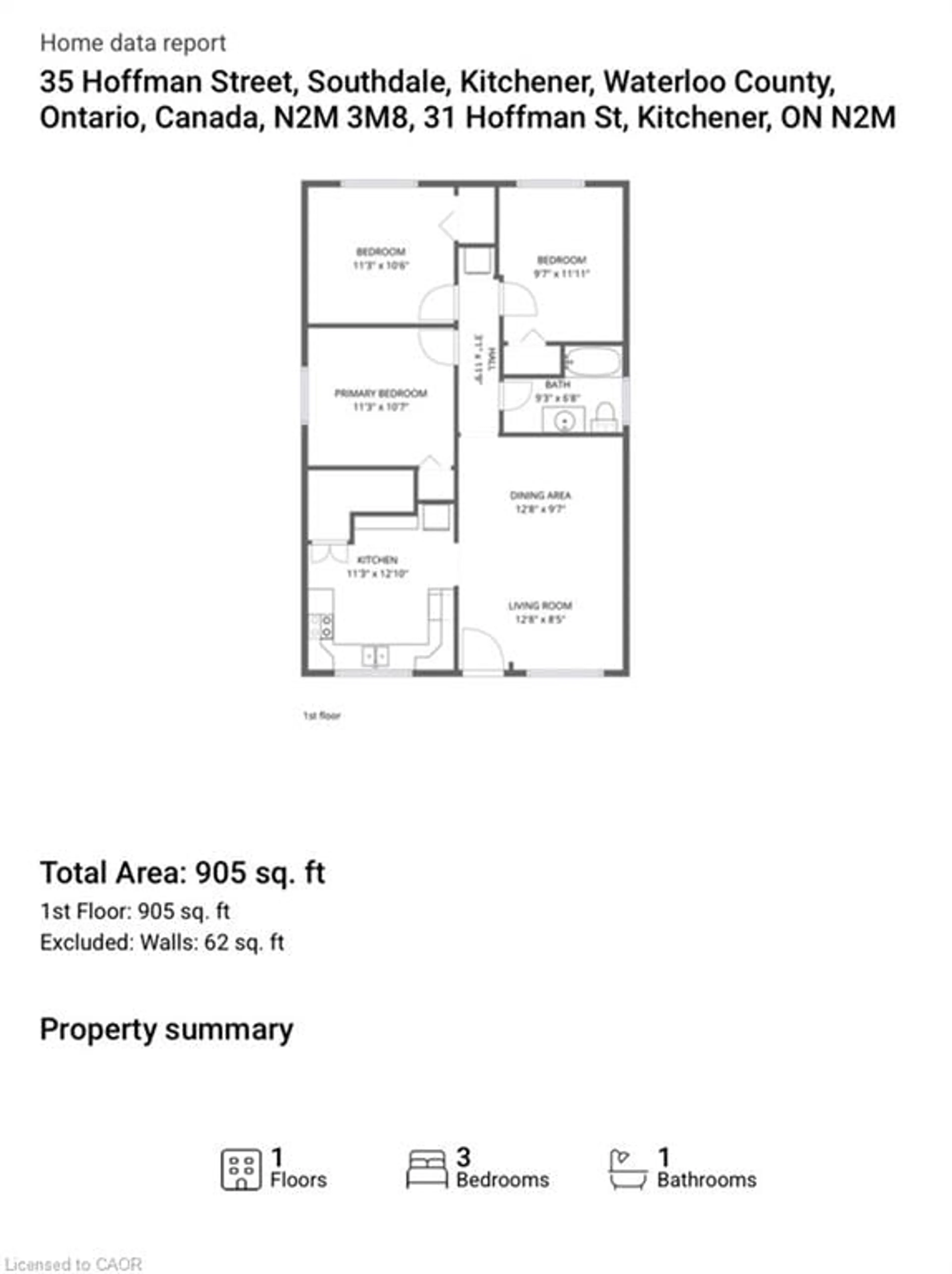 Floor plan for 31 Hoffman St, Kitchener Ontario N2M 3M8
