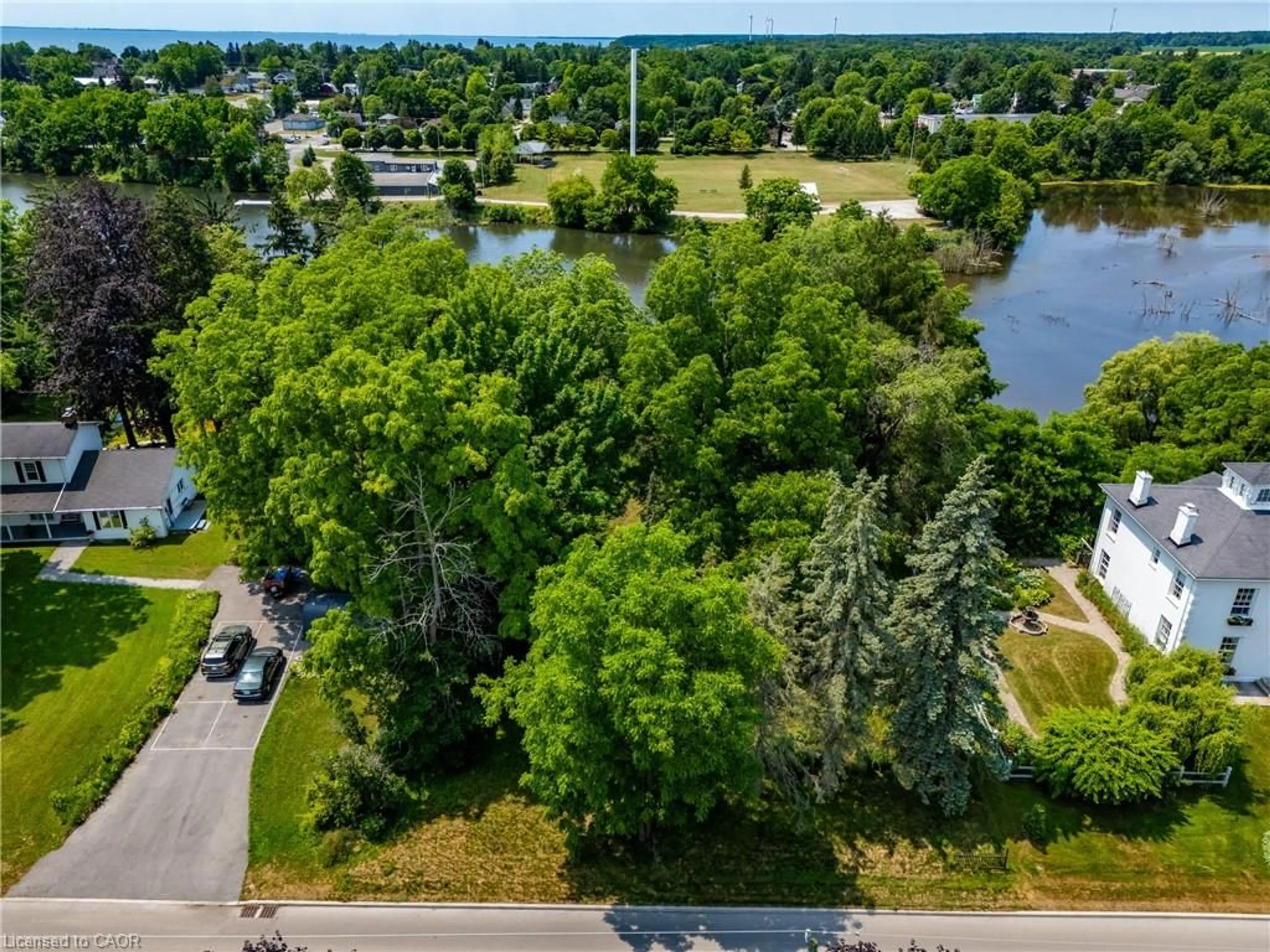 A pic from outside/outdoor area/front of a property/back of a property/a pic from drone, water/lake/river/ocean view for 41 Prospect St, Port Dover Ontario N0A 1N6