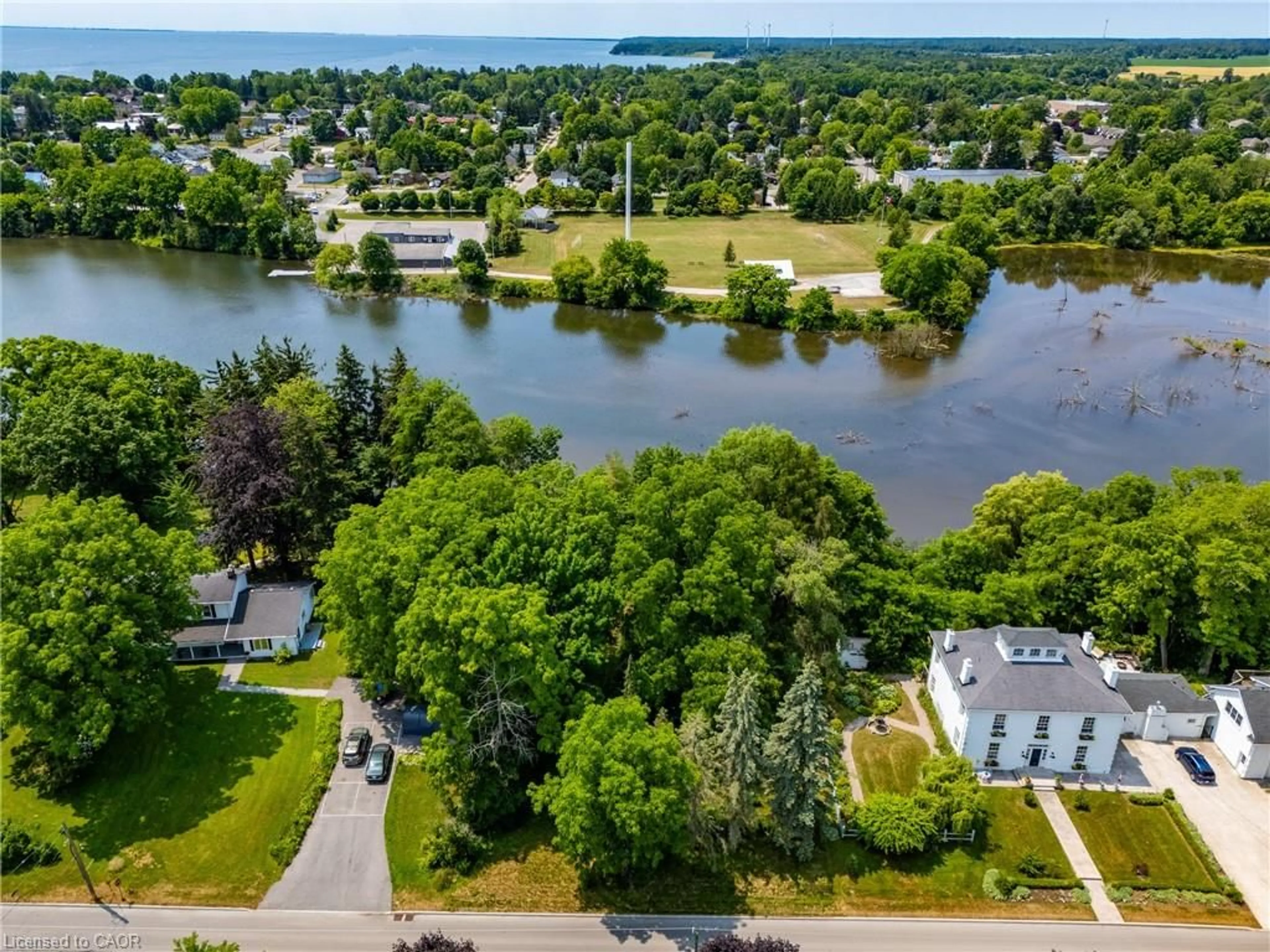 A pic from outside/outdoor area/front of a property/back of a property/a pic from drone, water/lake/river/ocean view for 41 Prospect St, Port Dover Ontario N0A 1N6